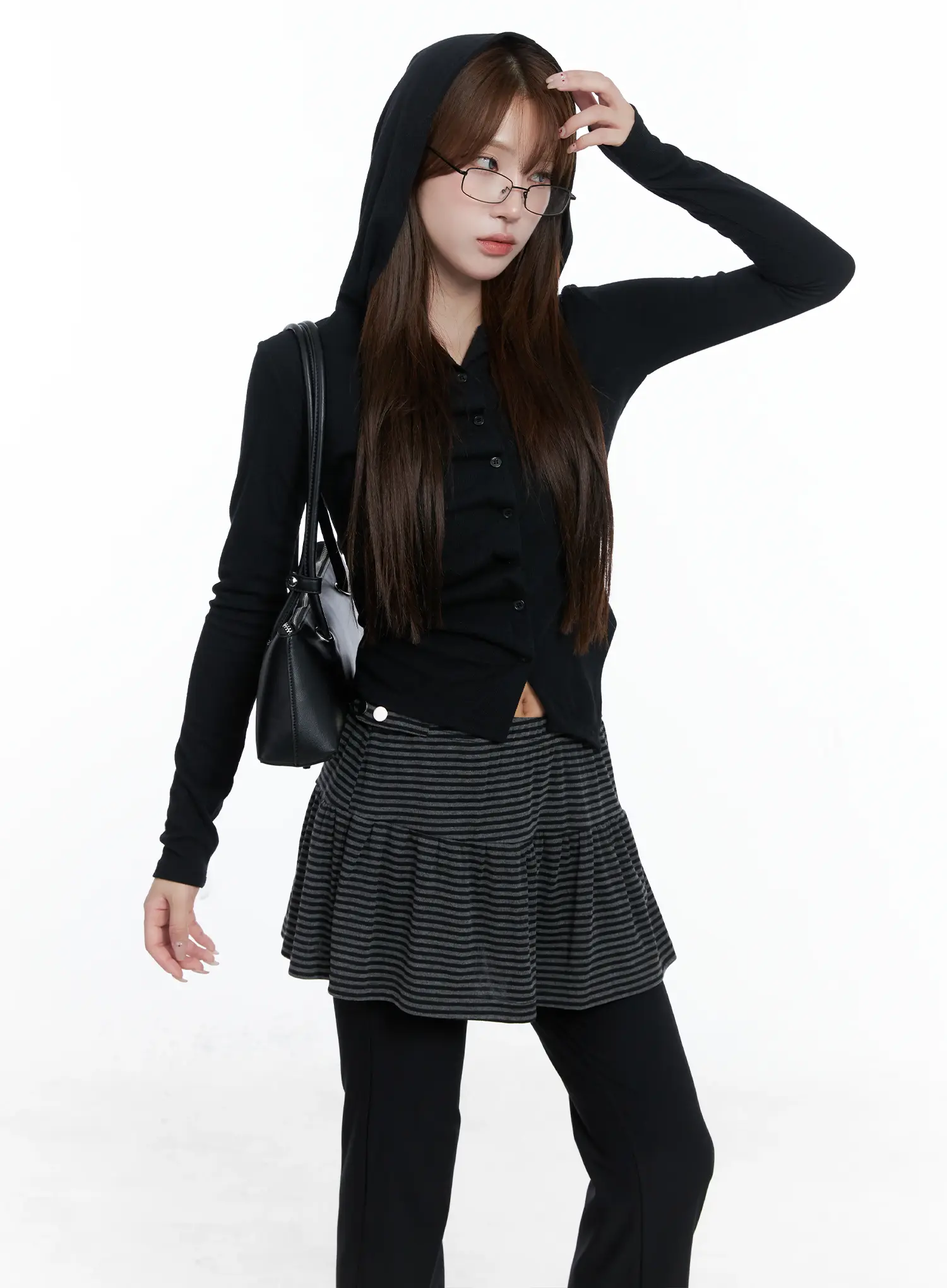 Twisted Button-Up Hooded Cardigan CS501