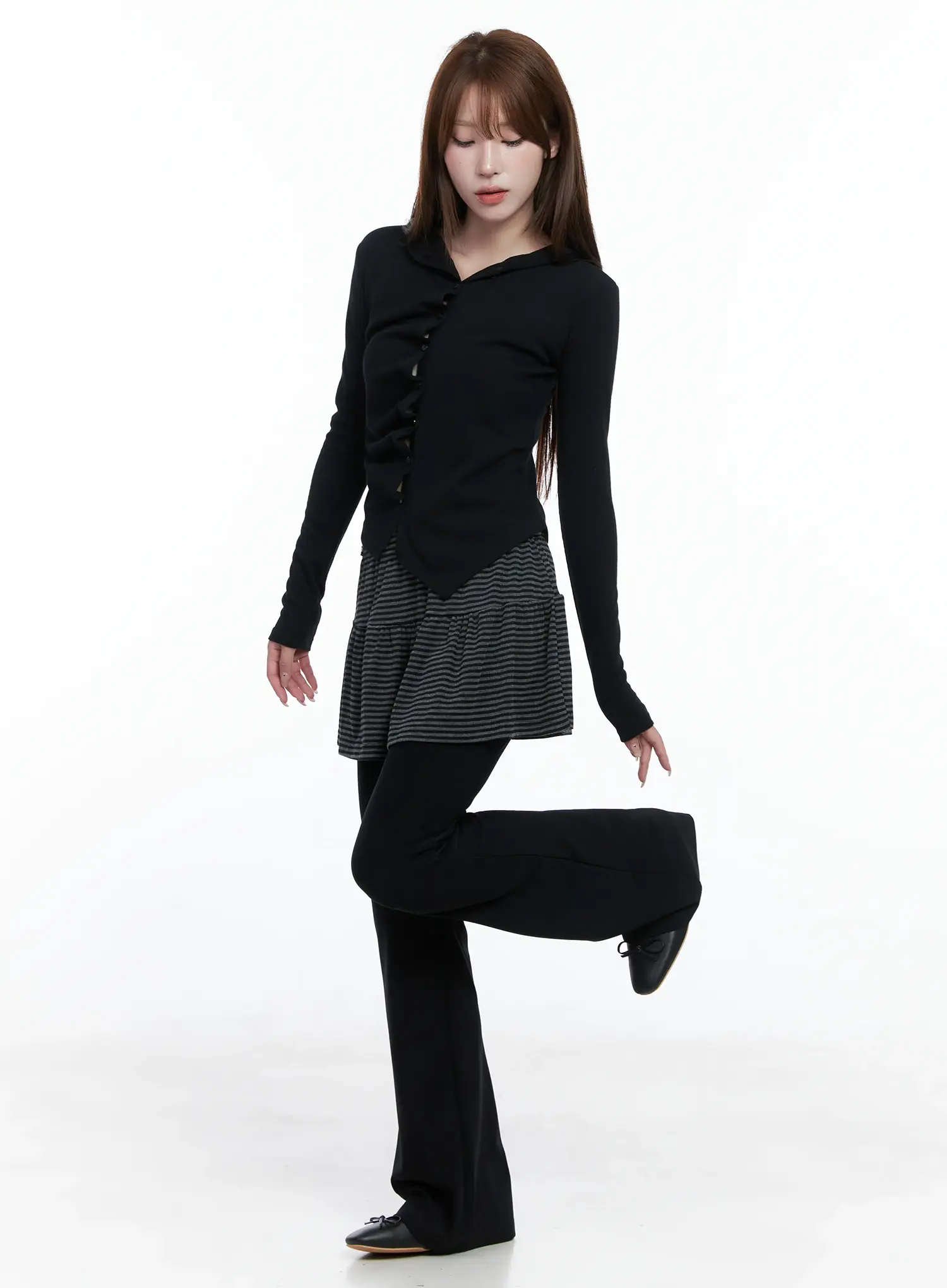 Twisted Button-Up Hooded Cardigan CS501 - Image 2