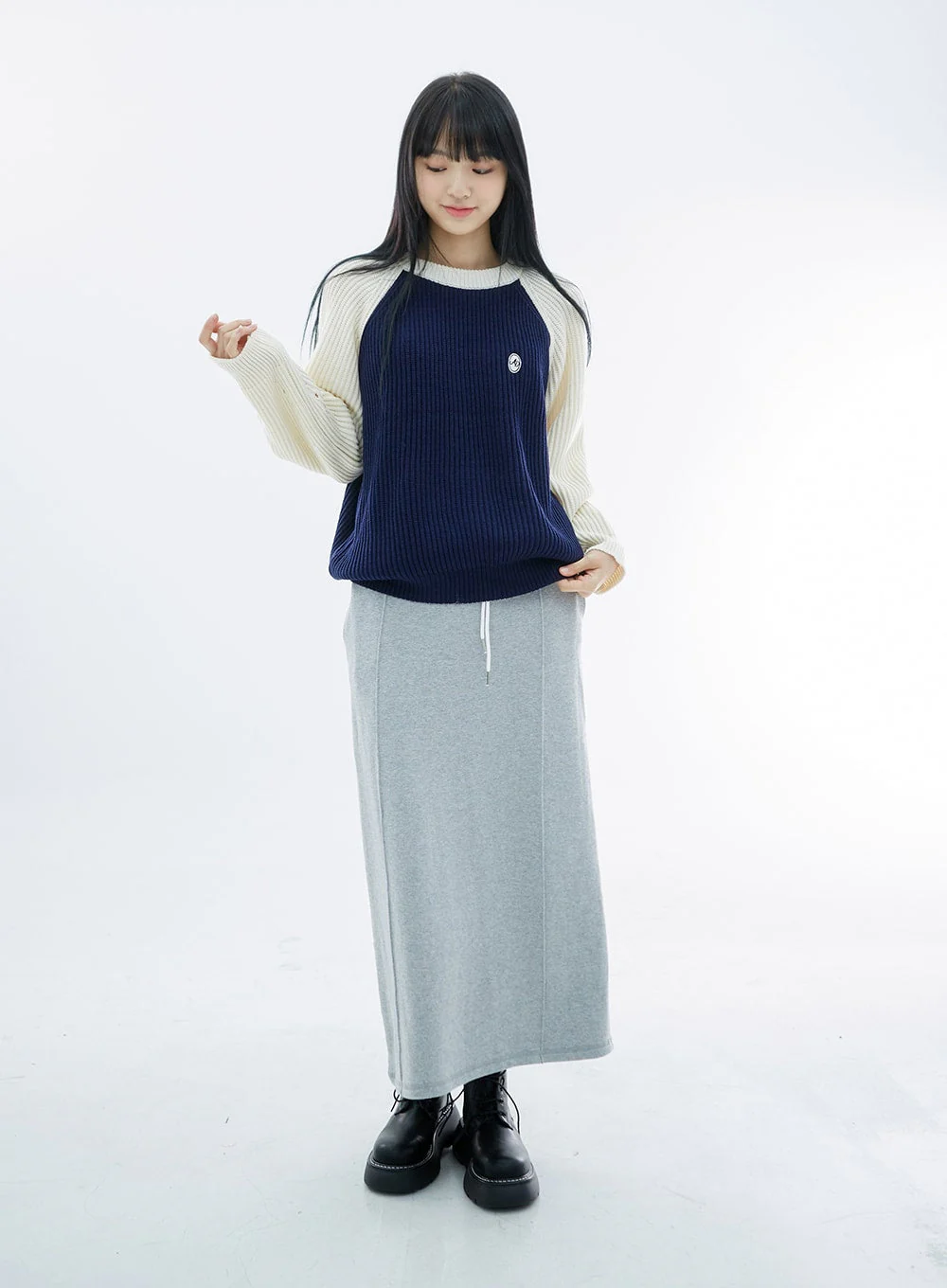 Two Color Knit Sweater OS27 - Image 6