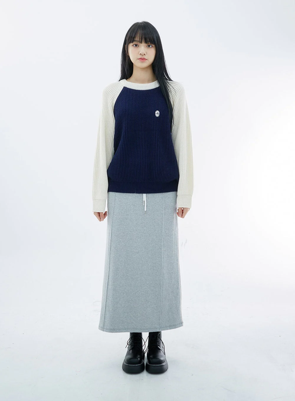 Two Color Knit Sweater OS27 - Image 9