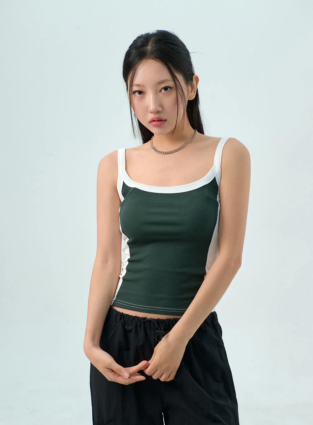 Two Color Knit Top CY325 - Image 2