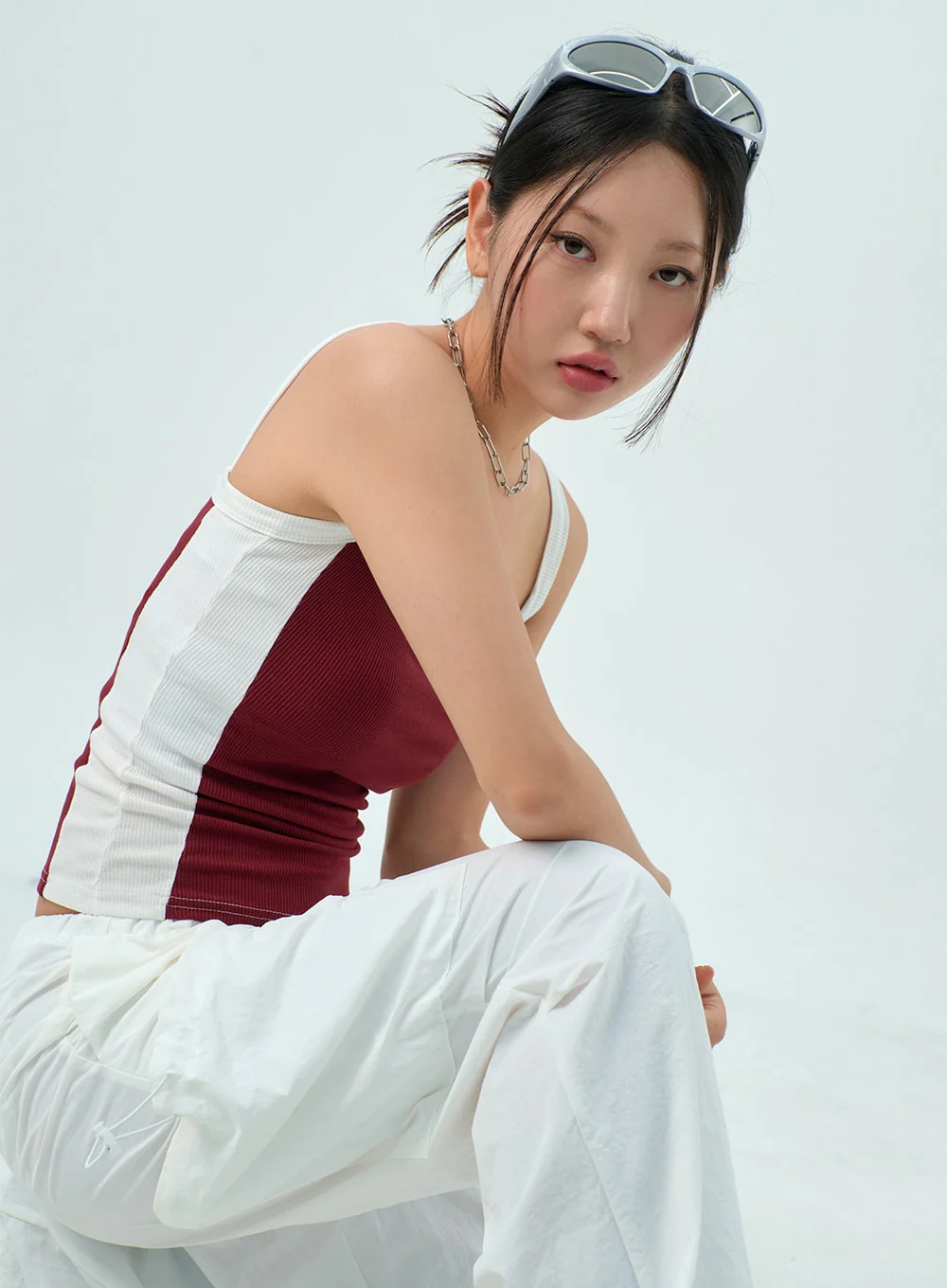 Two Color Knit Top CY325 - Image 3