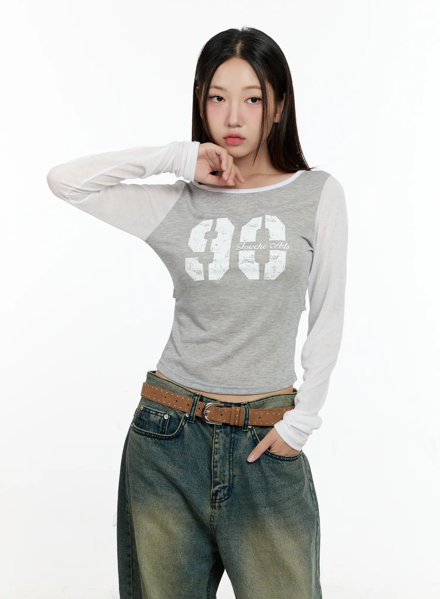 Two-Tone Long-Sleeve Top CL531 - Image 13