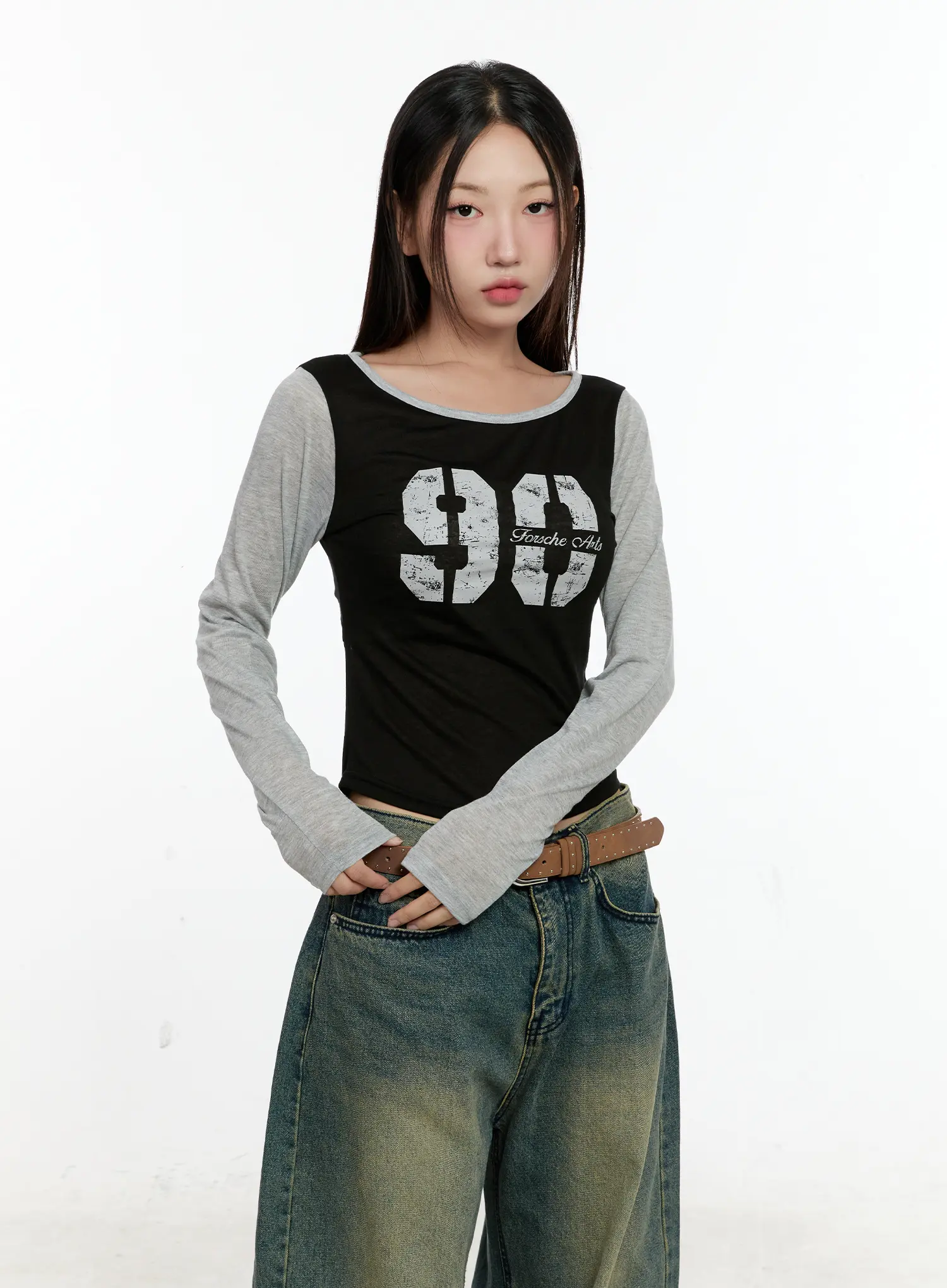 Two-Tone Long-Sleeve Top CL531 - Image 14