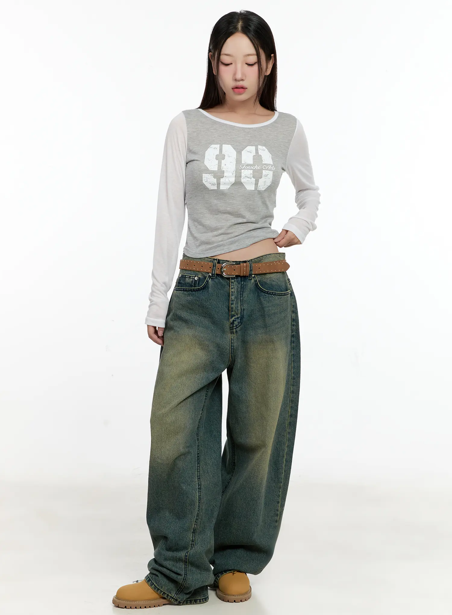 Two-Tone Long-Sleeve Top CL531 - Image 4