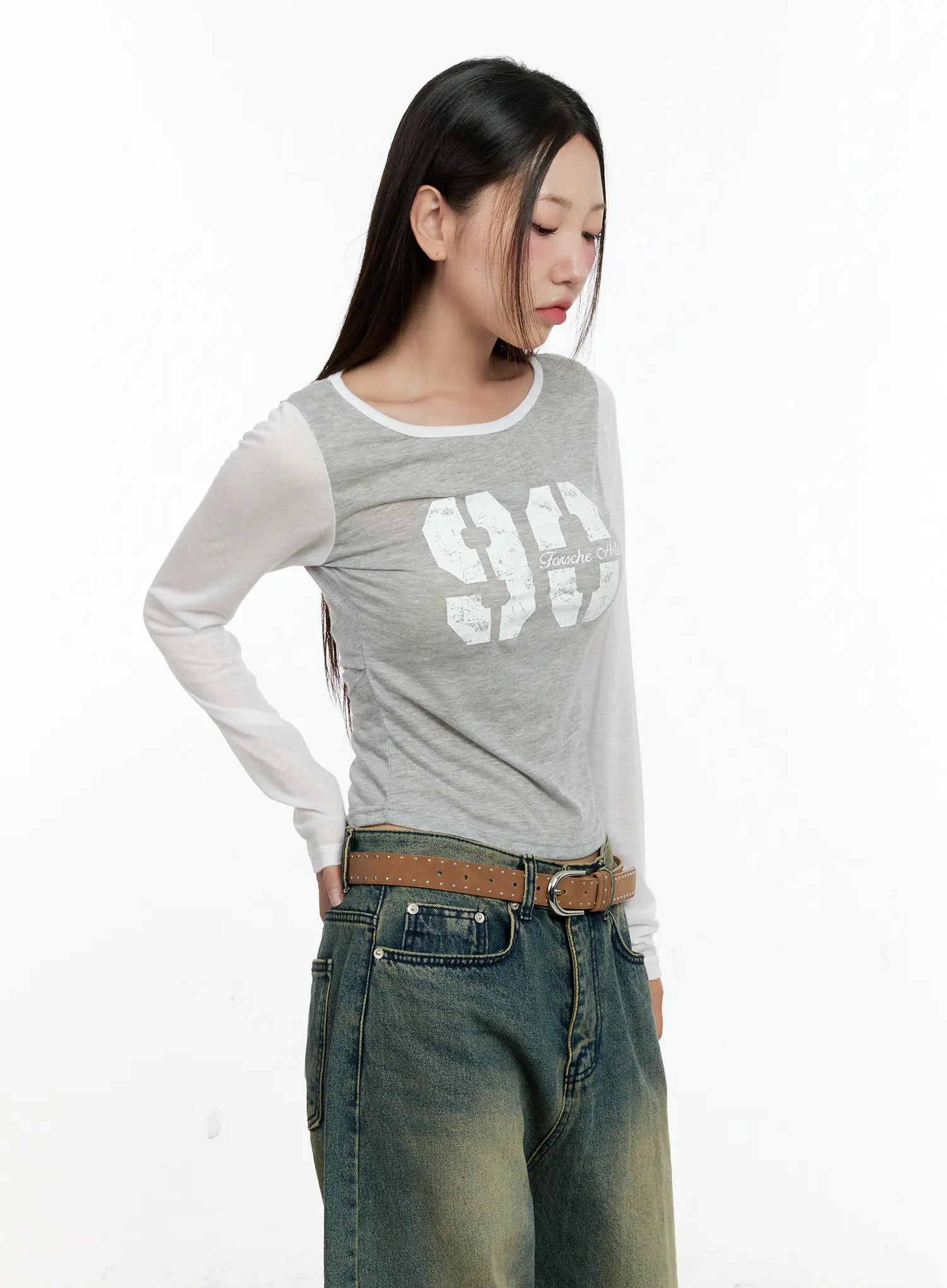 Two-Tone Long-Sleeve Top CL531 - Image 7