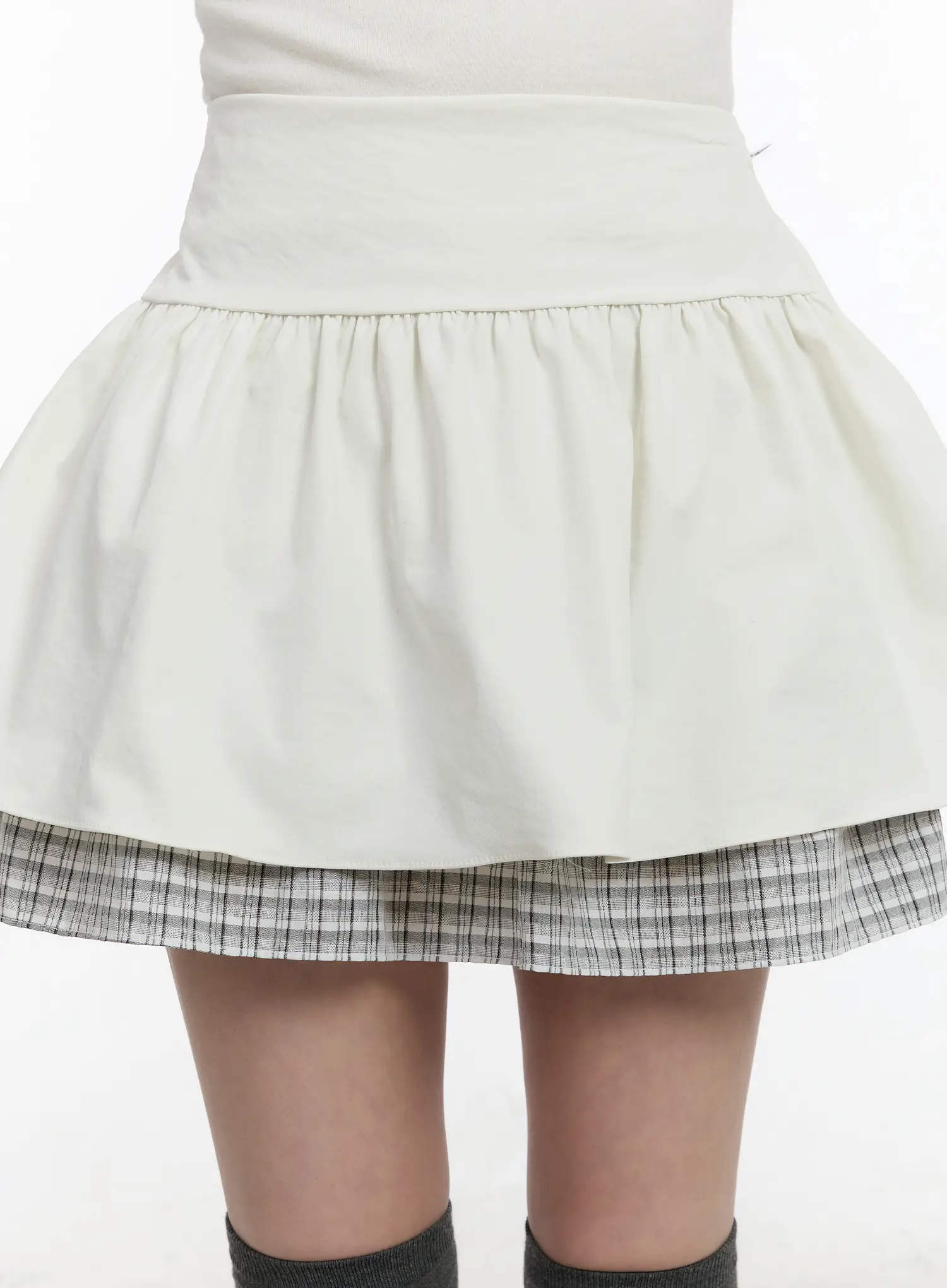 Two-Tone Plaid Mini Skirt CM510 - Image 3