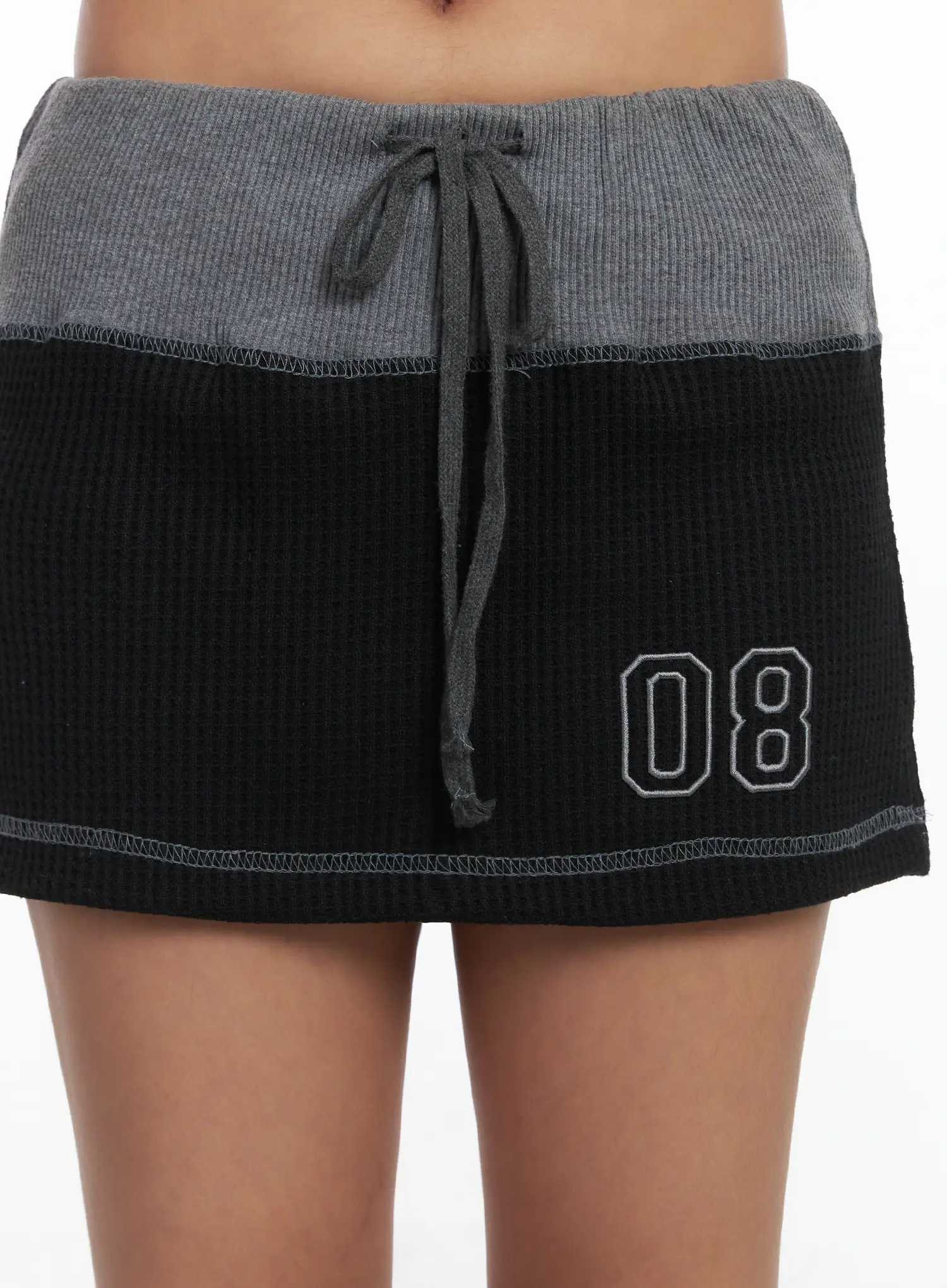 Two-Tone Waffle Knit Skirt CJ512 - Image 10