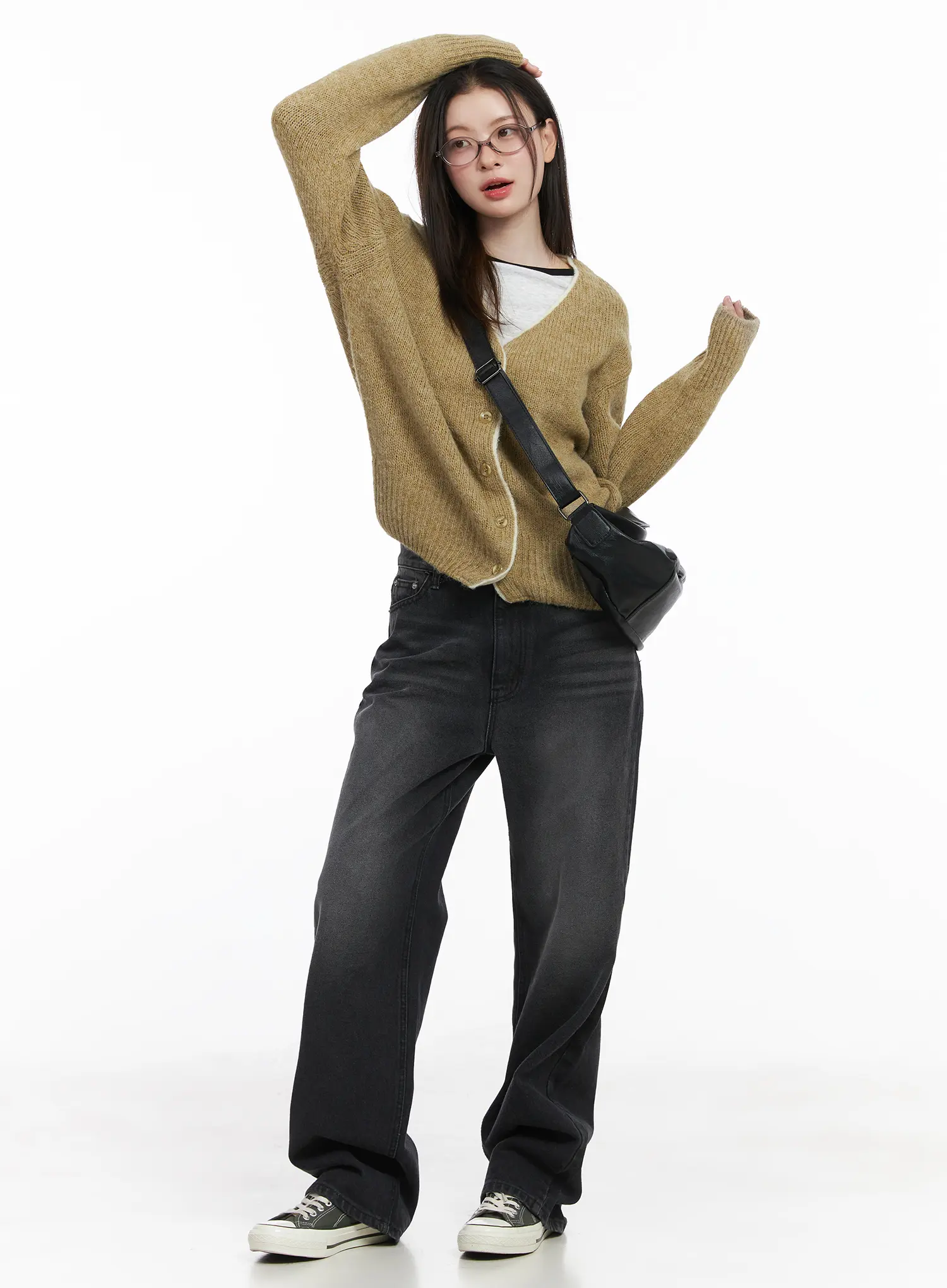 Two-Tone Wool Knit Cardigan CJ506 - Image 7