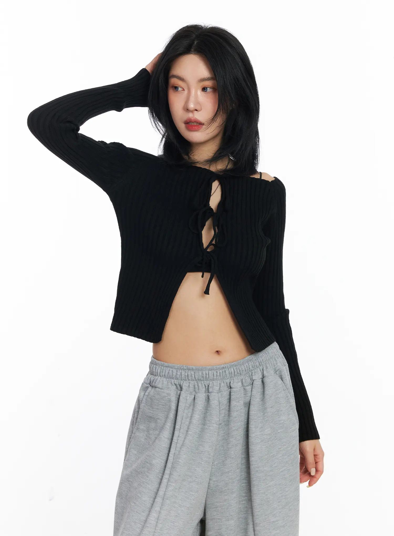 Two-Way Ribbon Knit Cardigan CJ523 - Image 5