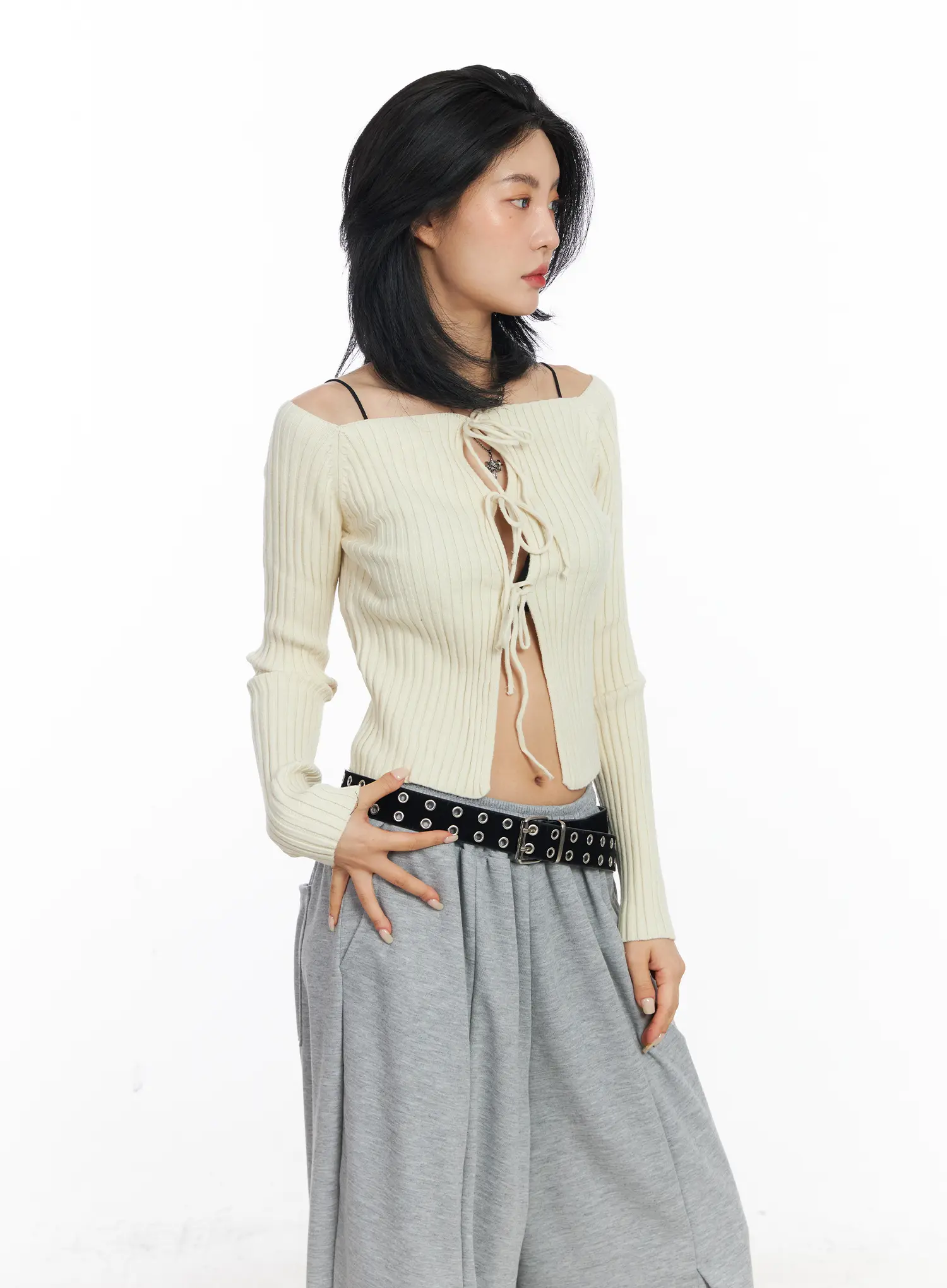 Two-Way Ribbon Knit Cardigan CJ523 - Image 9