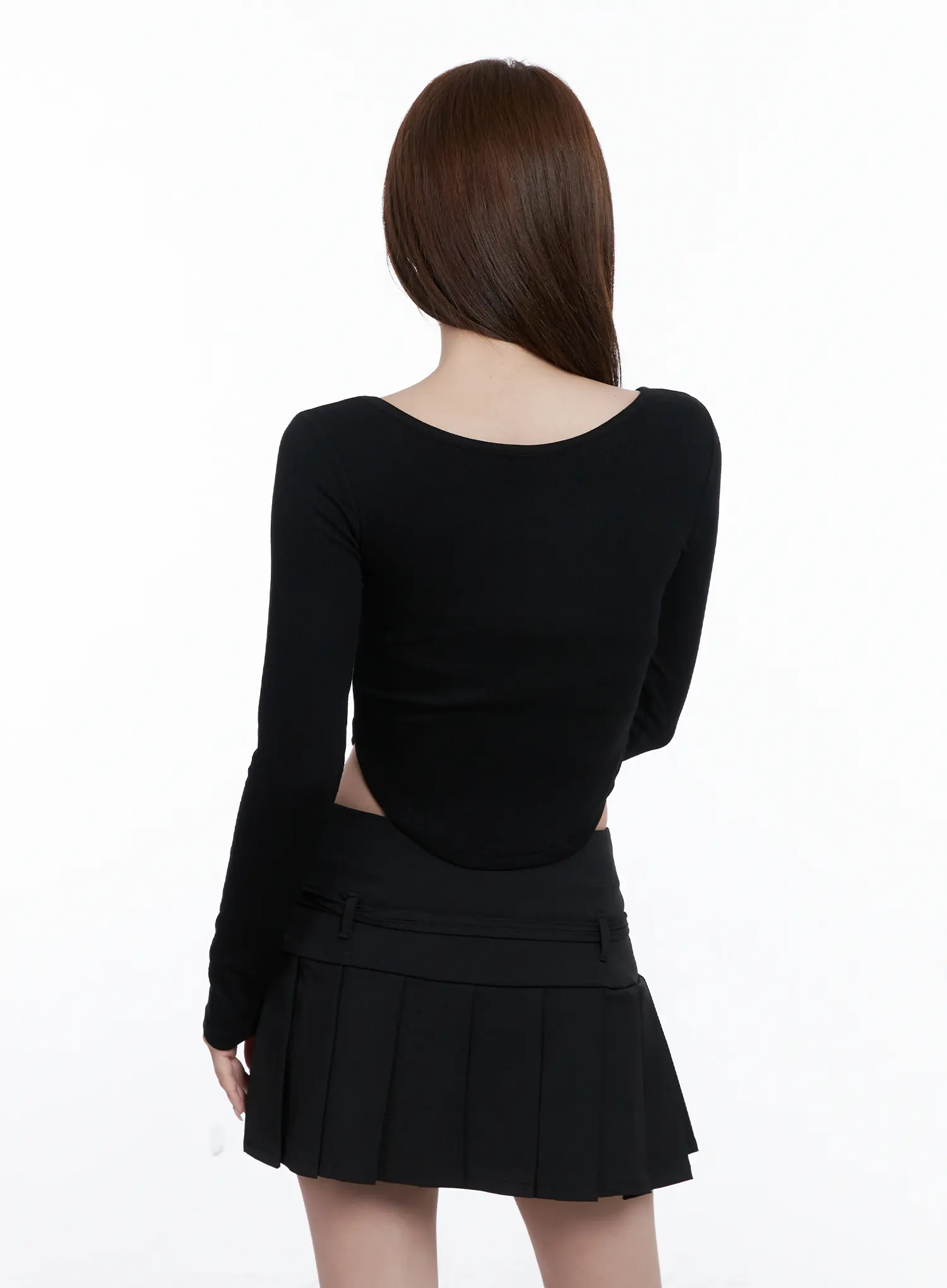 U-Neck Crop Long Sleeve Top CG529 - Image 7