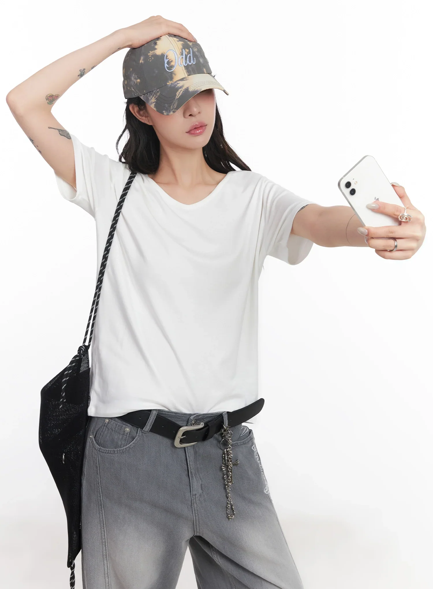 U-Neck Loose-Fit T-Shirt IC503 - Image 24