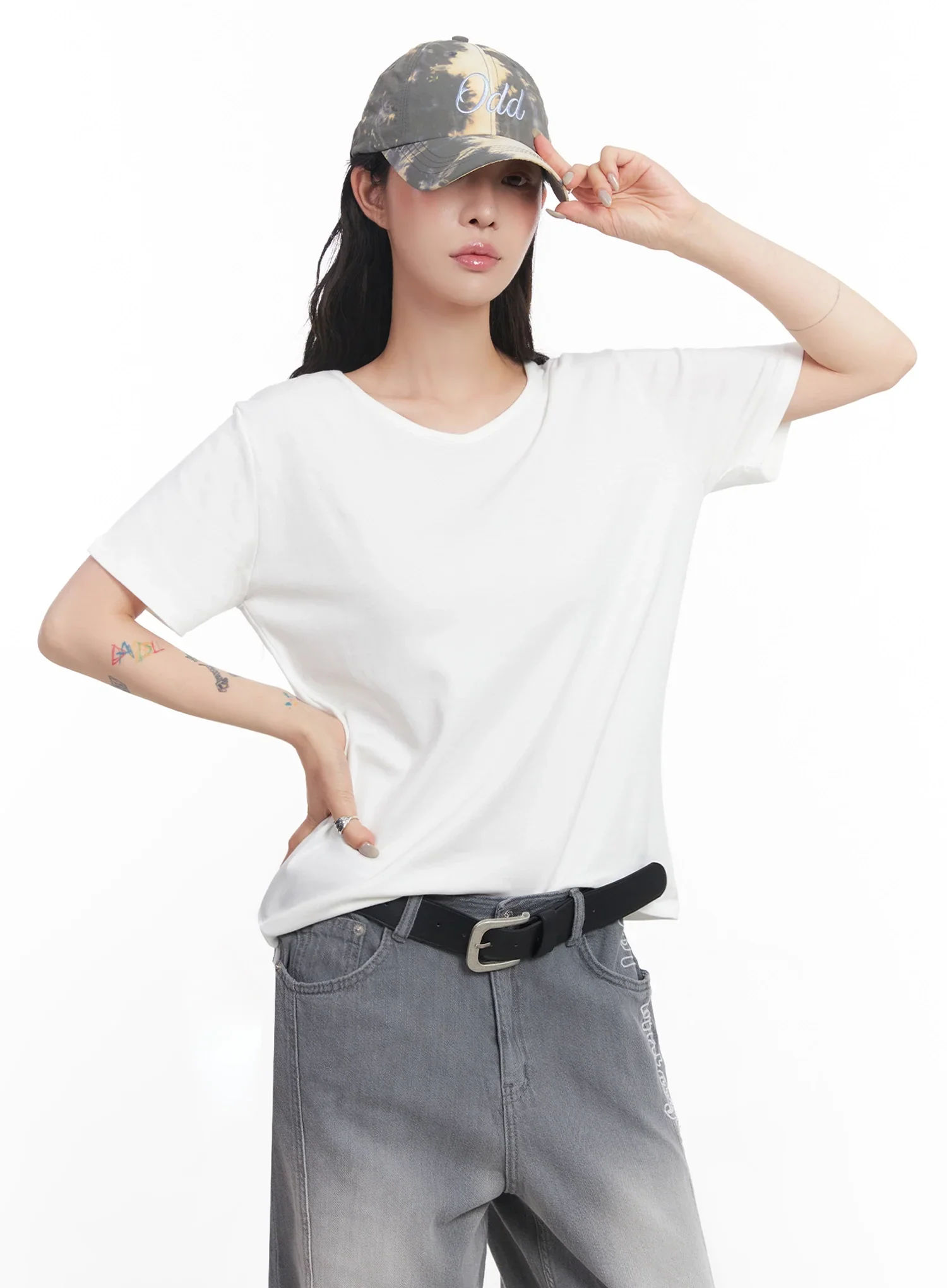 U-Neck Loose-Fit T-Shirt IC503 - Image 6