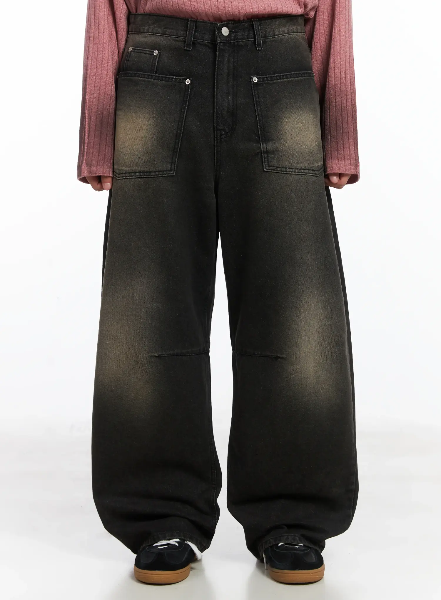 Unique Front Pocket Dark-Washed Jeans ID515