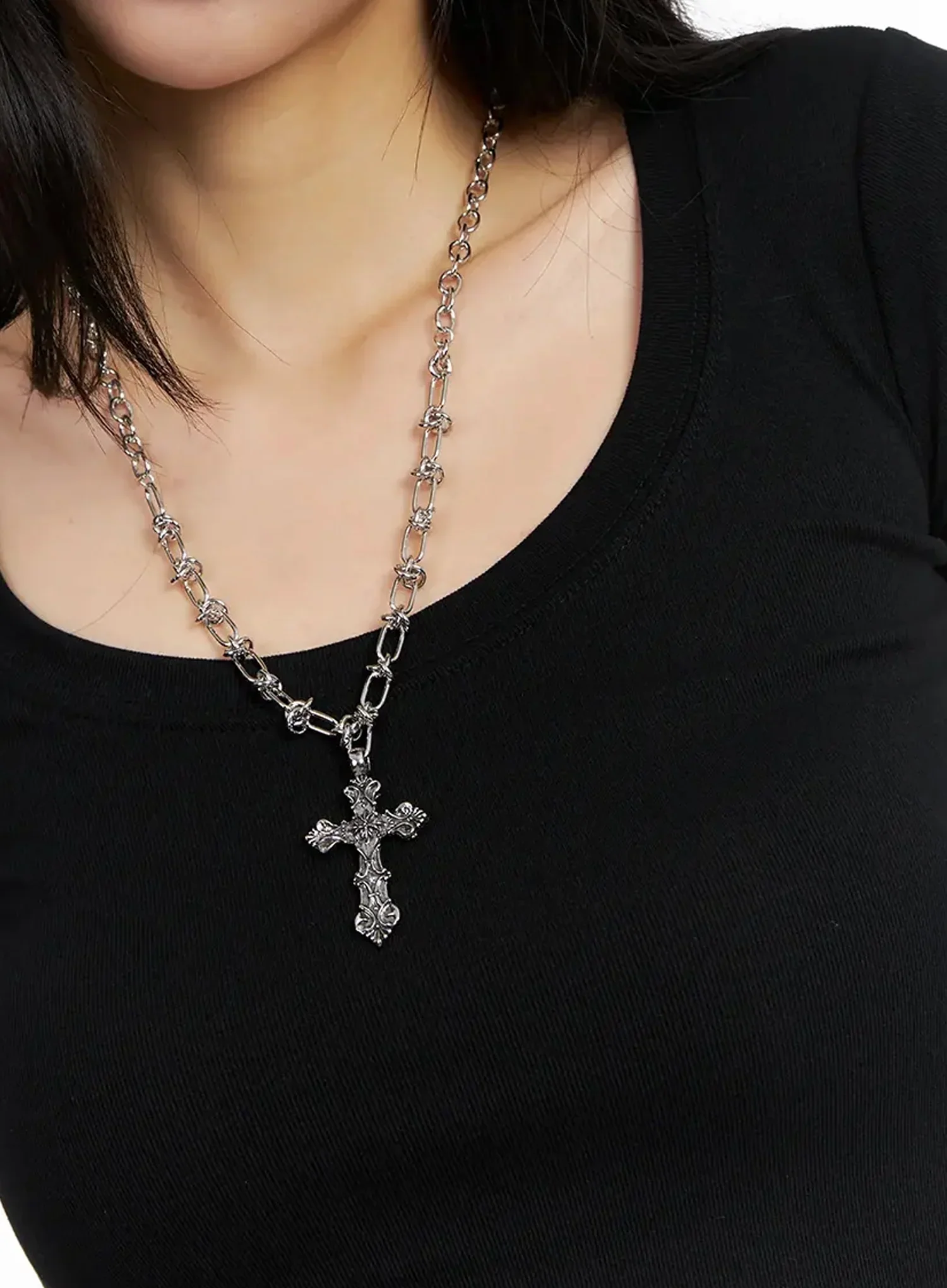 Unisex Cross-Chain Necklace IG512 - Image 4
