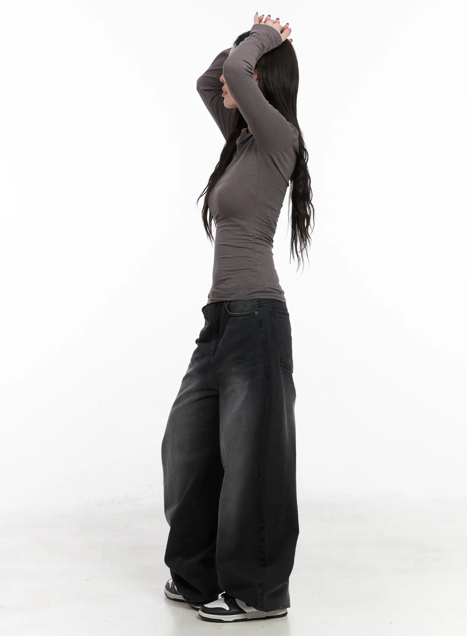 Unsymmetrical Neck Long Sleeve Tee CN513 - Image 5