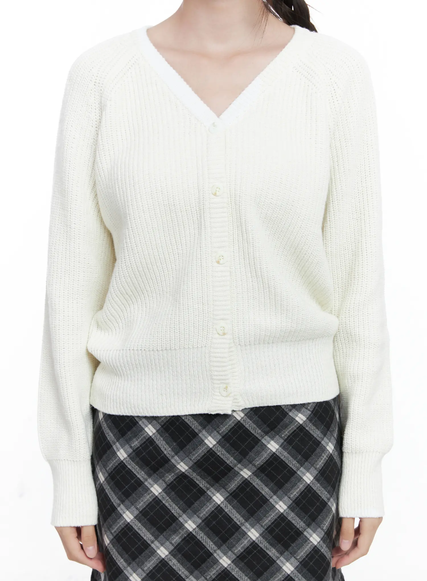 V-Neck Button Knit Cardigan CO506 - Image 7
