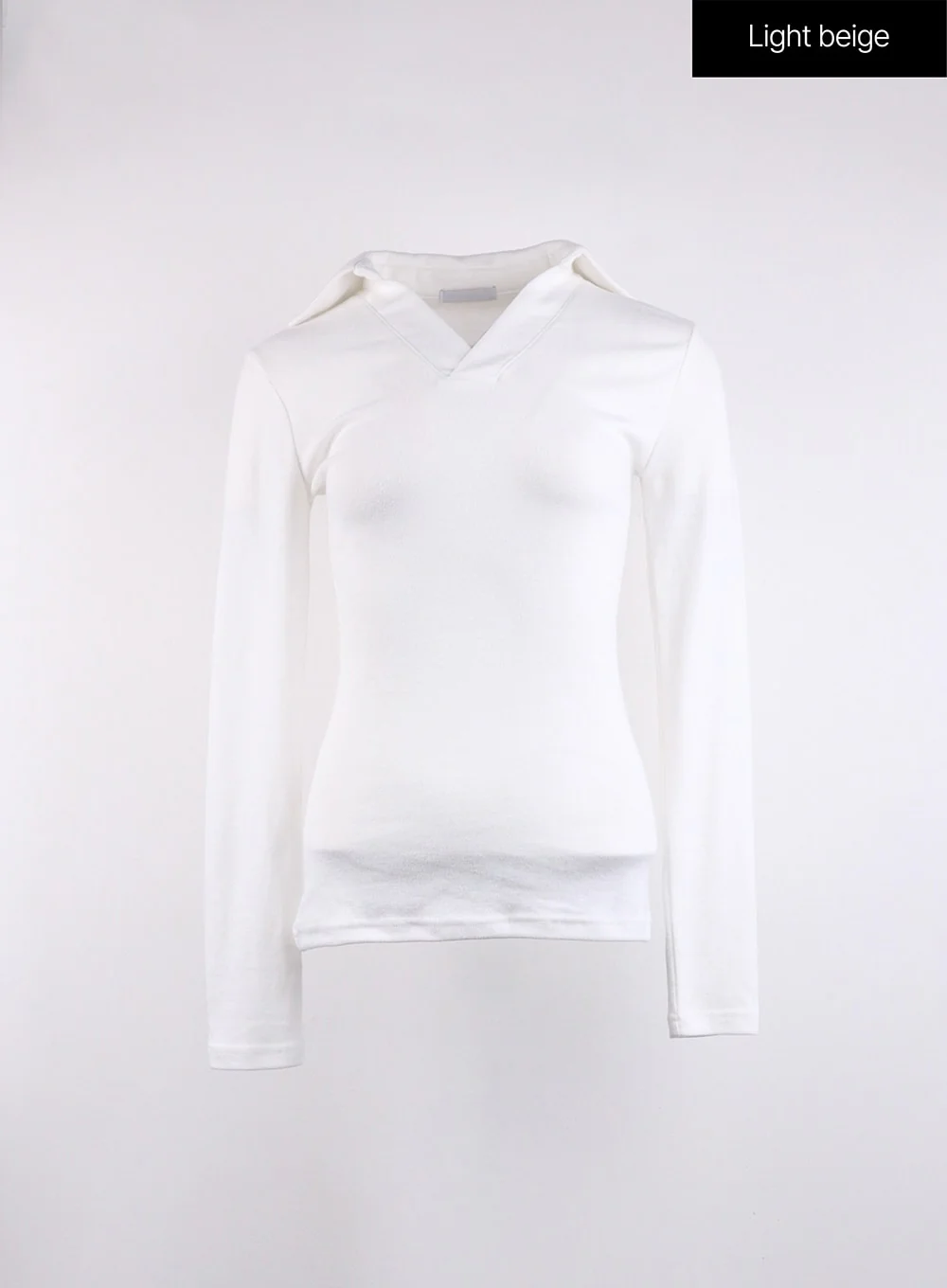 V-Neck Collar Long Sleeve Tee CJ419 - Image 8
