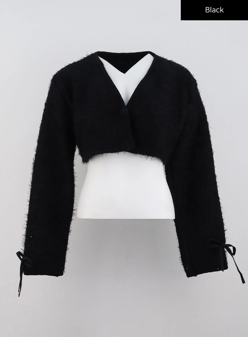 V-Neck Faux Fur Crop Jacket CD301 - Image 10