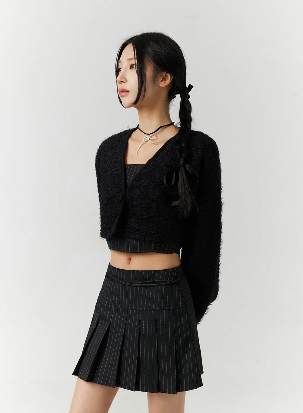 V-Neck Faux Fur Crop Jacket CD301 - Image 5