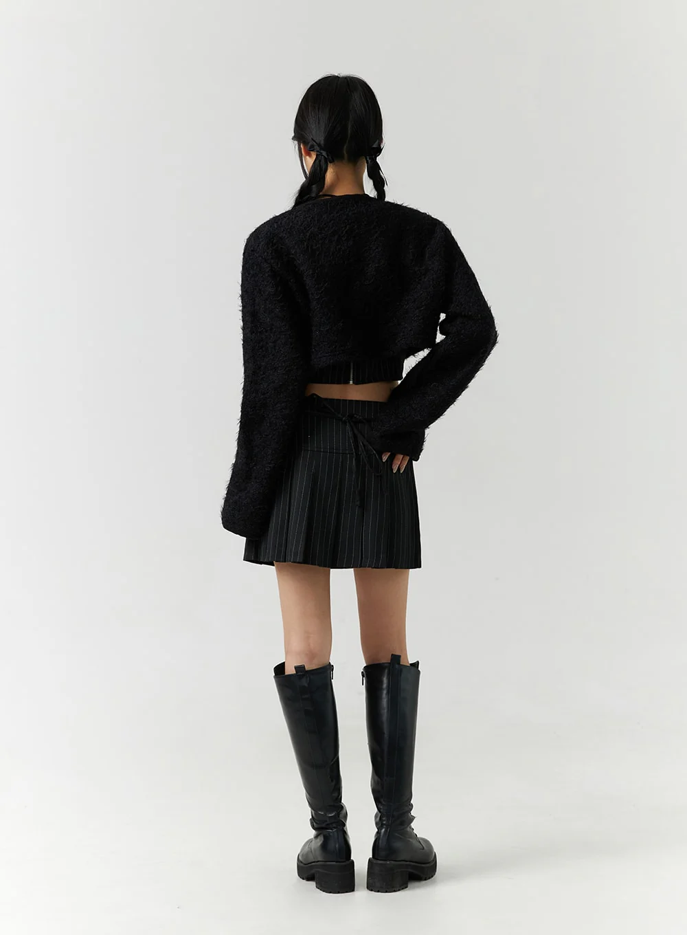 V-Neck Faux Fur Crop Jacket CD301 - Image 7