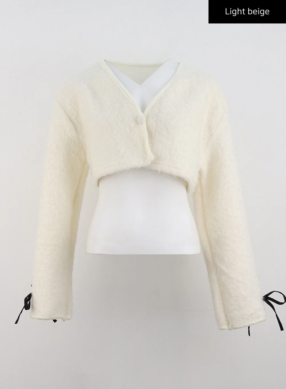 V-Neck Faux Fur Crop Jacket CD301 - Image 8