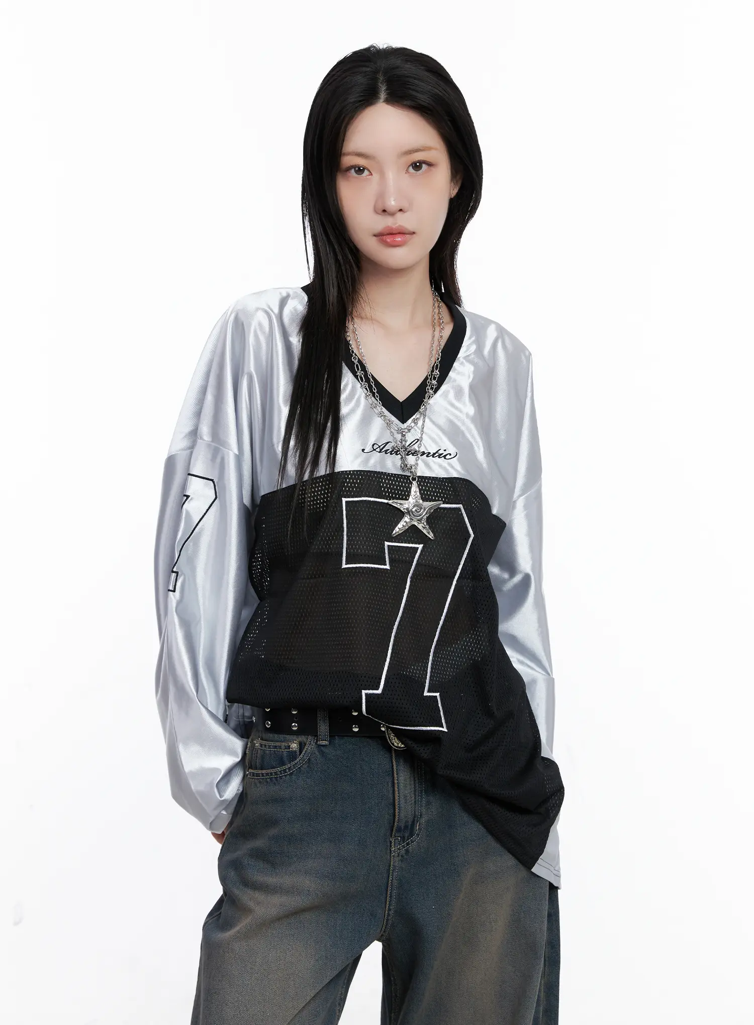 V-Neck Graphic Jersey Top CS512 - Image 11