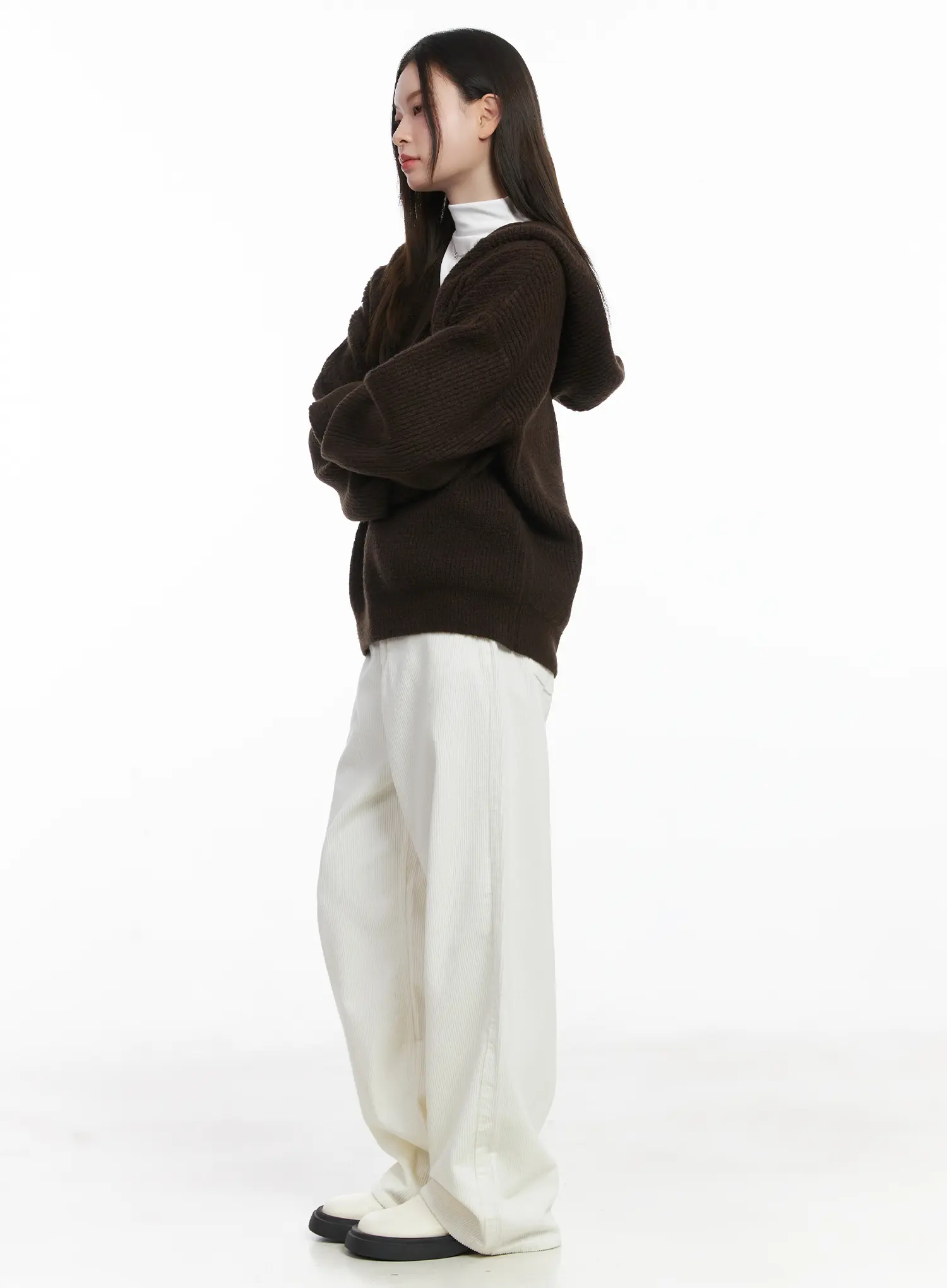 V-Neck Knit Hoodie CJ507 - Image 4