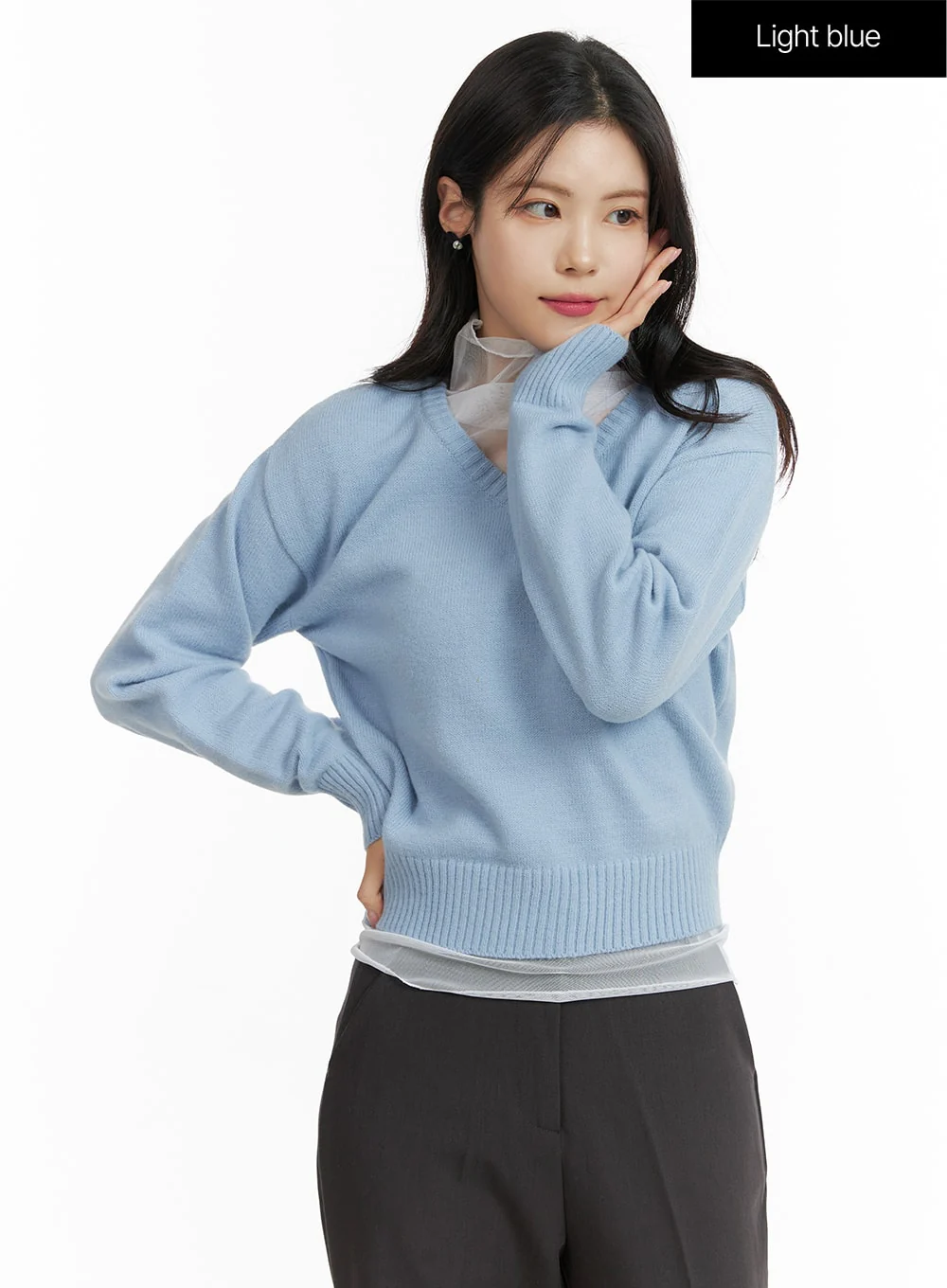 V-Neck Knit Sweater OF408 - Image 7