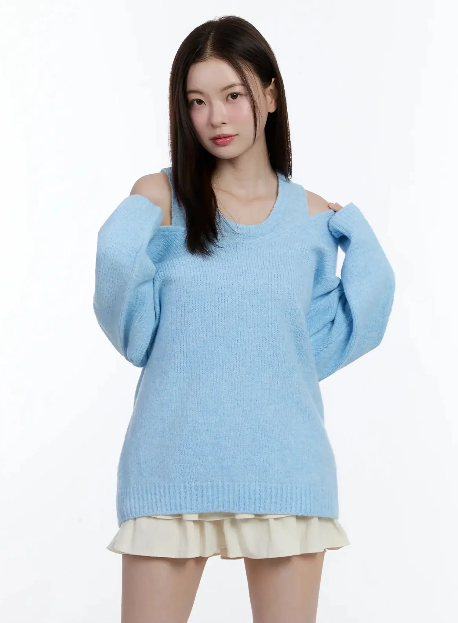V-Neck Knit Tank and Sweater Set ID526 - Image 6