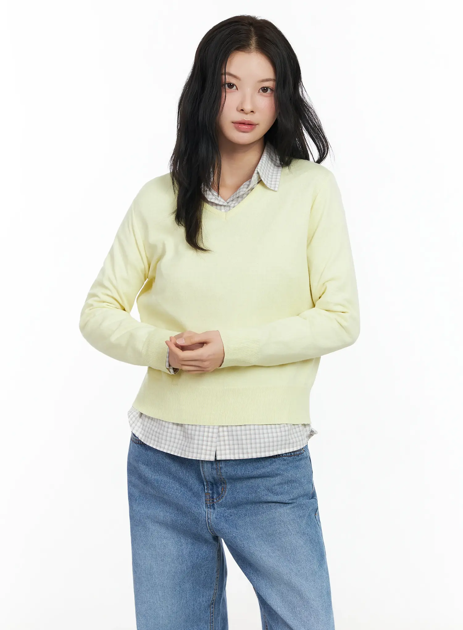 V-Neck Loose-Fit Knit IM524 - Image 9