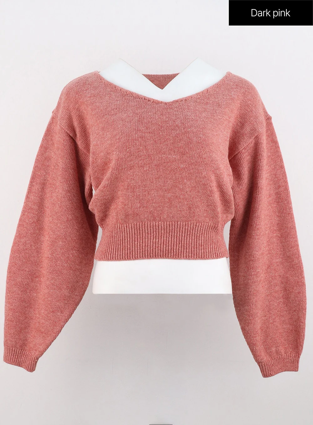V-Neck Puff Sleeve Sweater OS302 - Image 12