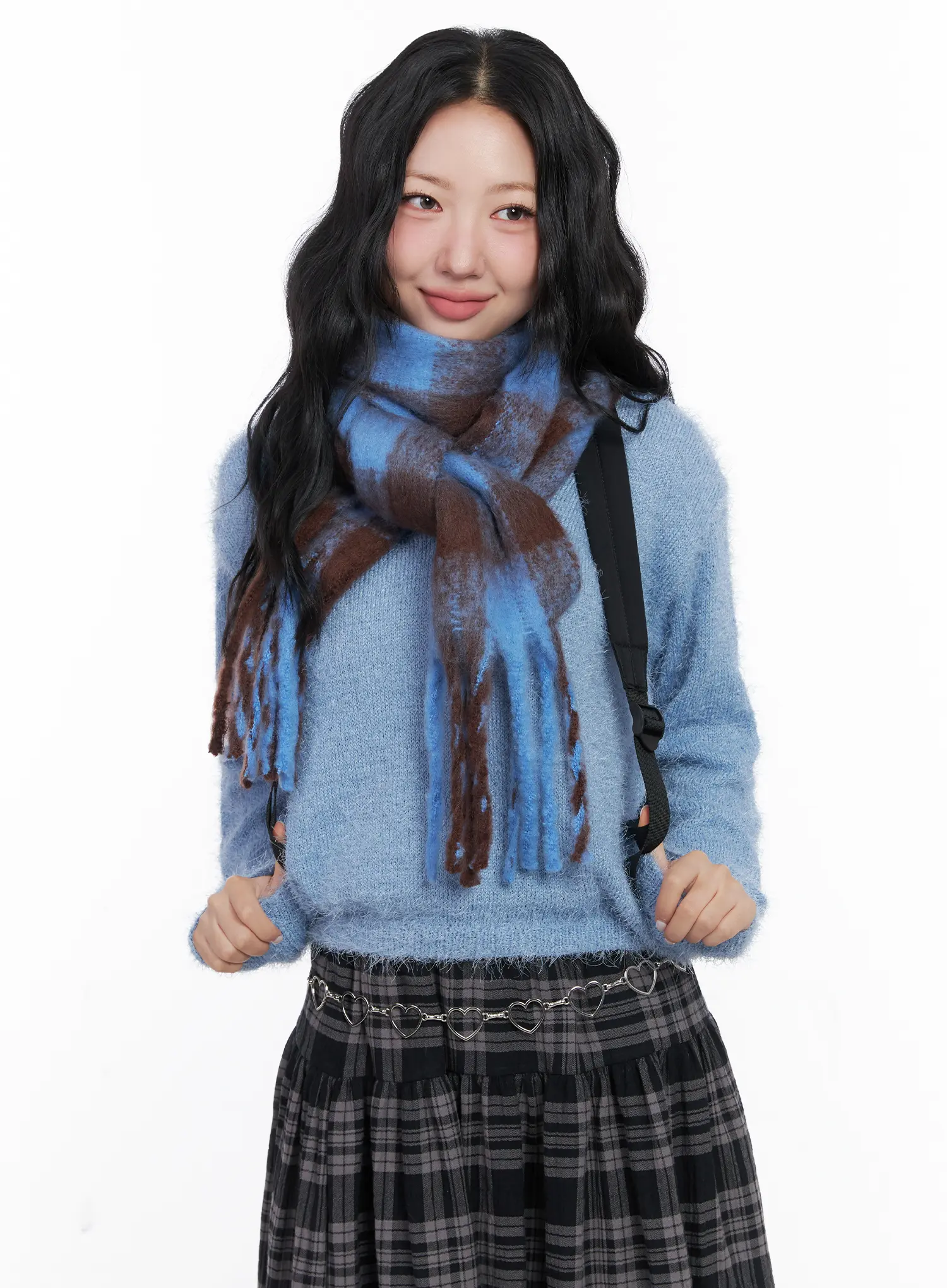 V-Neck Ribbon Long Sleeve Knit Sweater CN514 - Image 2