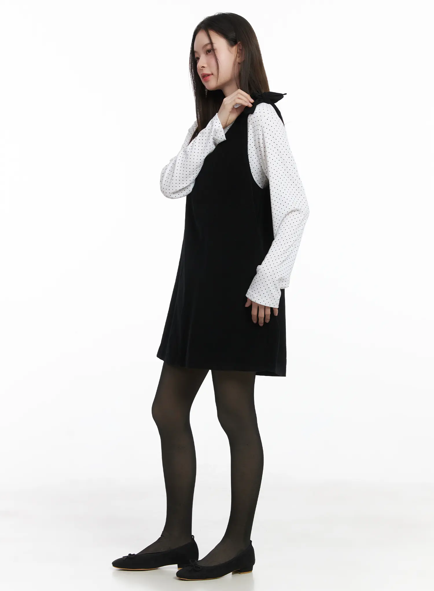 Velvet Bow Detail Mini Dress CJ506 - Image 4