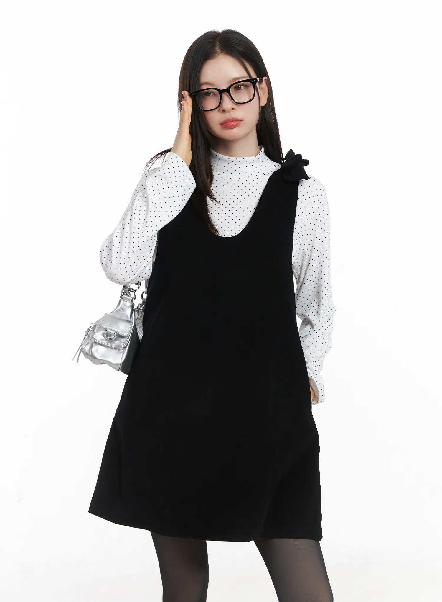 Velvet Bow Detail Mini Dress CJ506 - Image 8