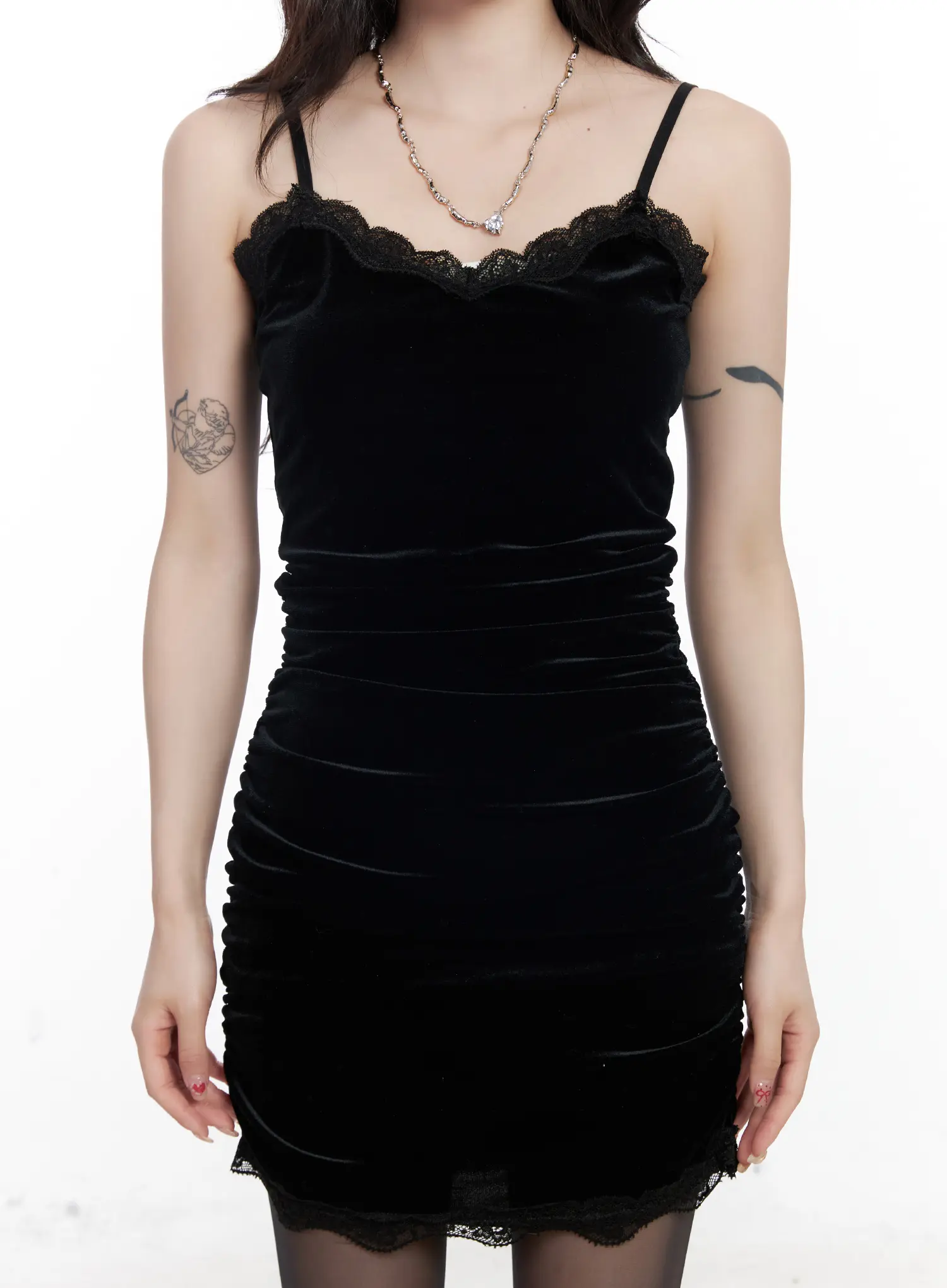 Velvet Lace Mini Dress CJ526 - Image 8