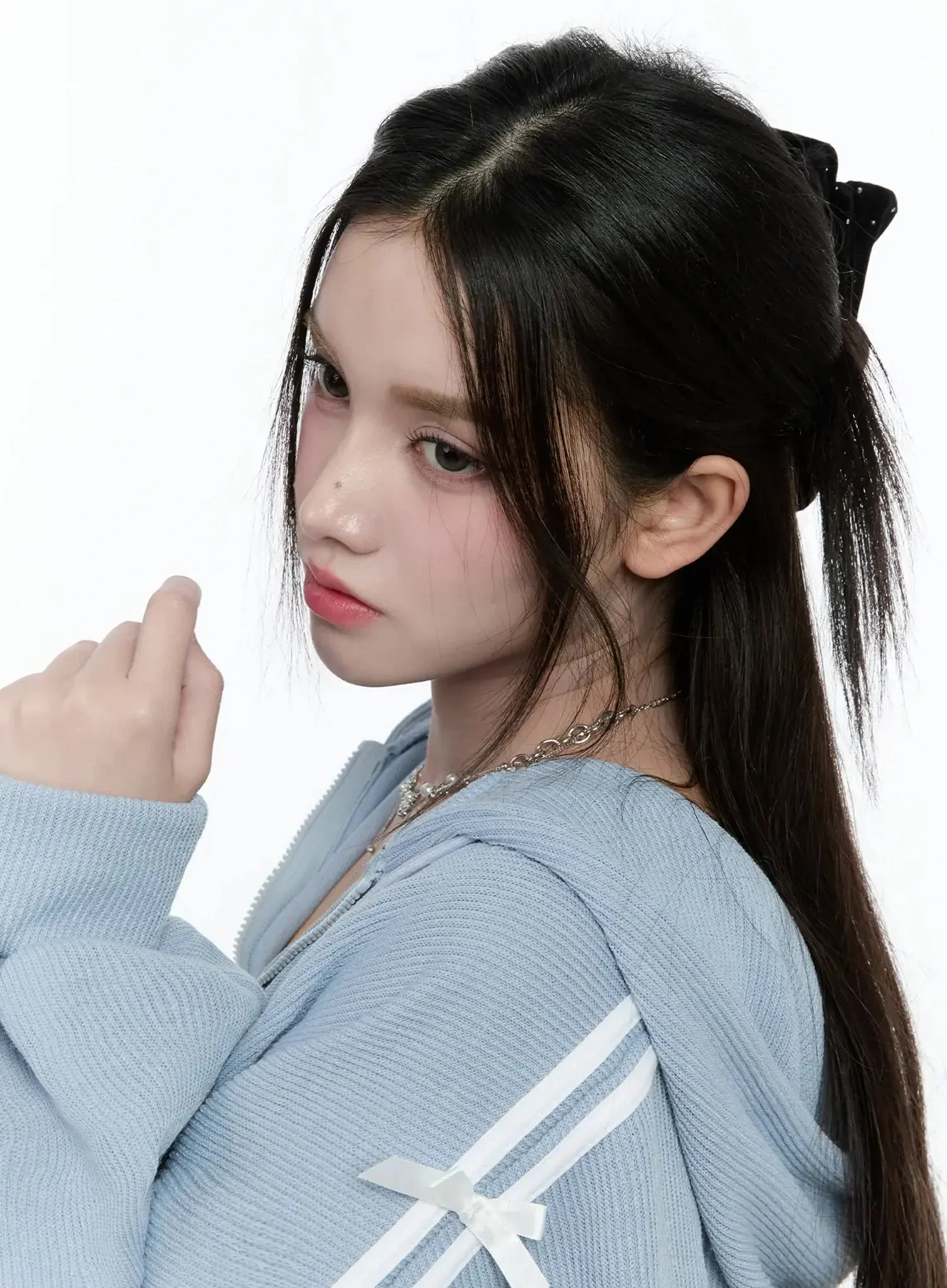 Velvet Ribbon Hair Claw Clip IO527 - Image 3