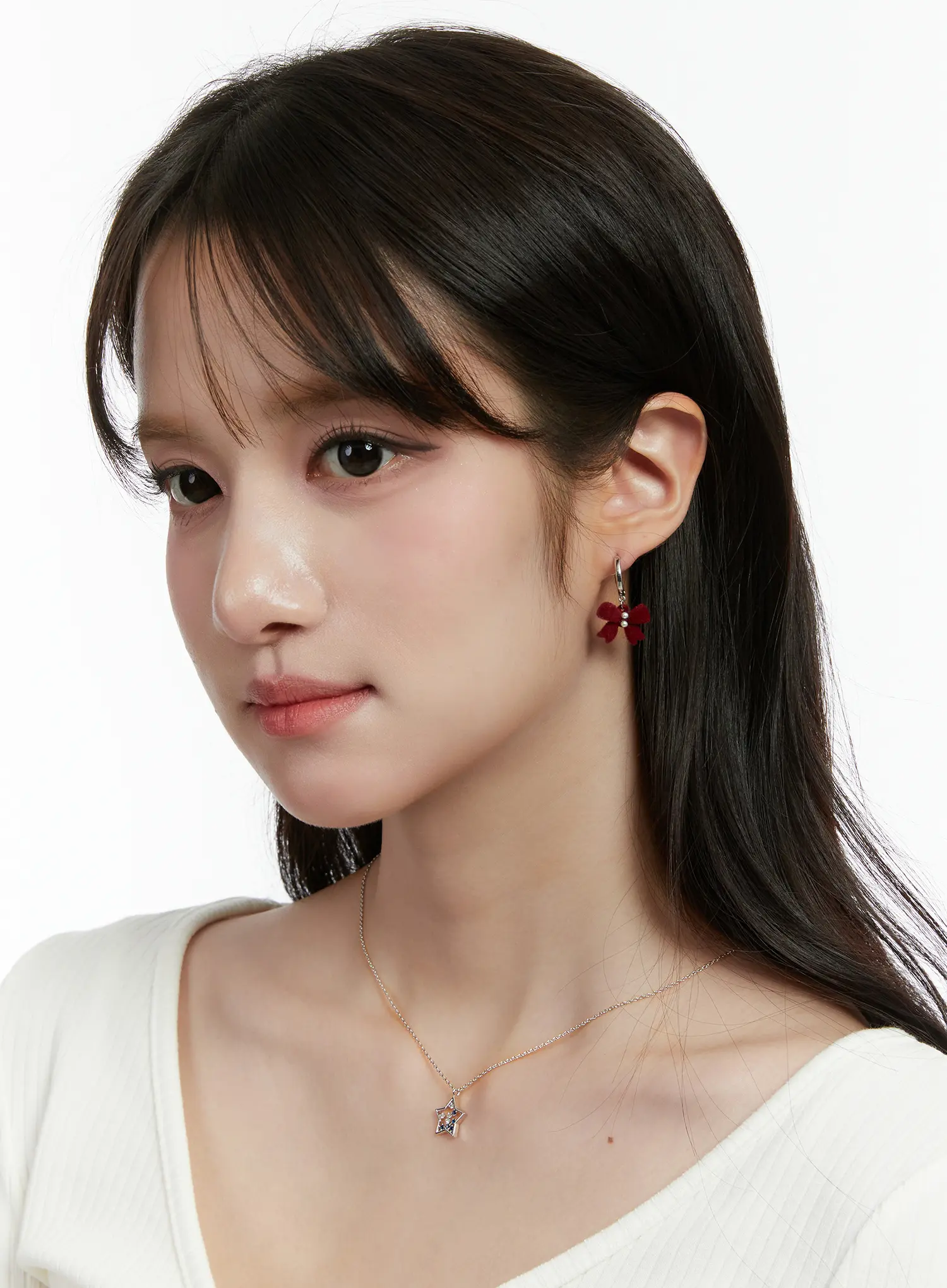 Velvet Ribbon Teddy Bear Earrings CD514 - Image 4