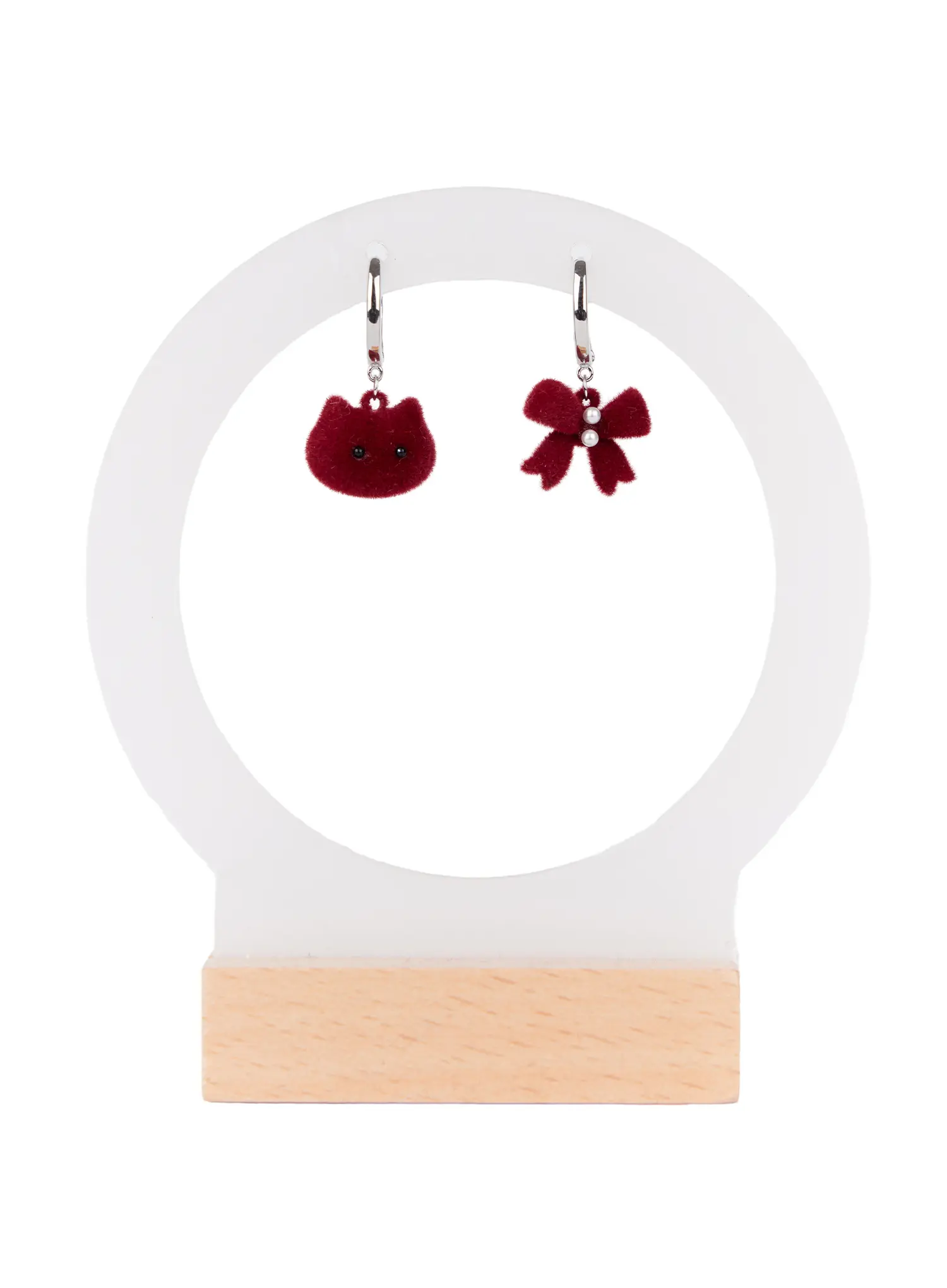 Velvet Ribbon Teddy Bear Earrings CD514 - Image 6