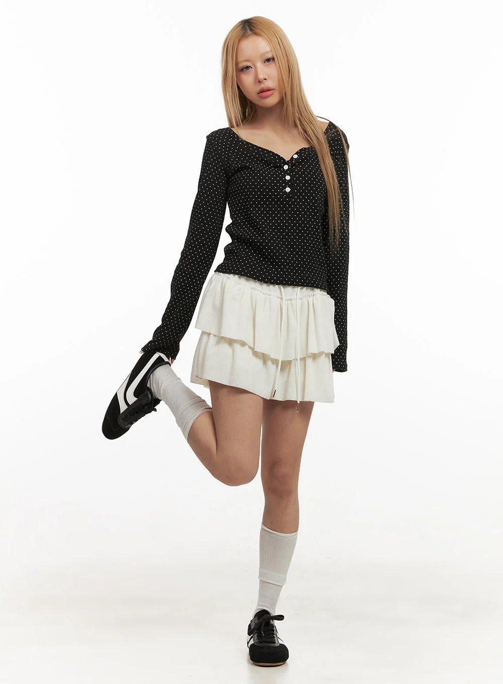 Velvet Ruffle Mini Skirt CJ508 - Image 3