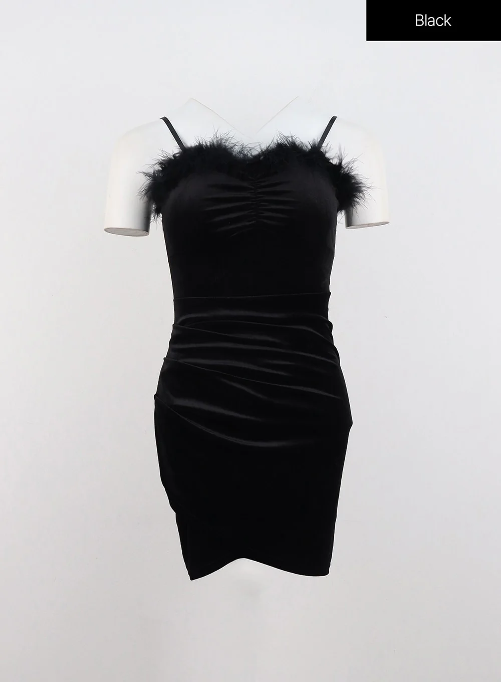 Velvet Shirring Mini Dress IN323 - Image 9