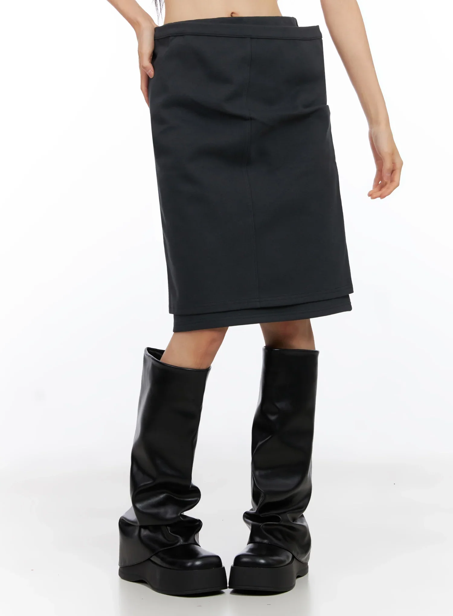 Versatile Double-Layered Midi Skirt IO517 - Image 2