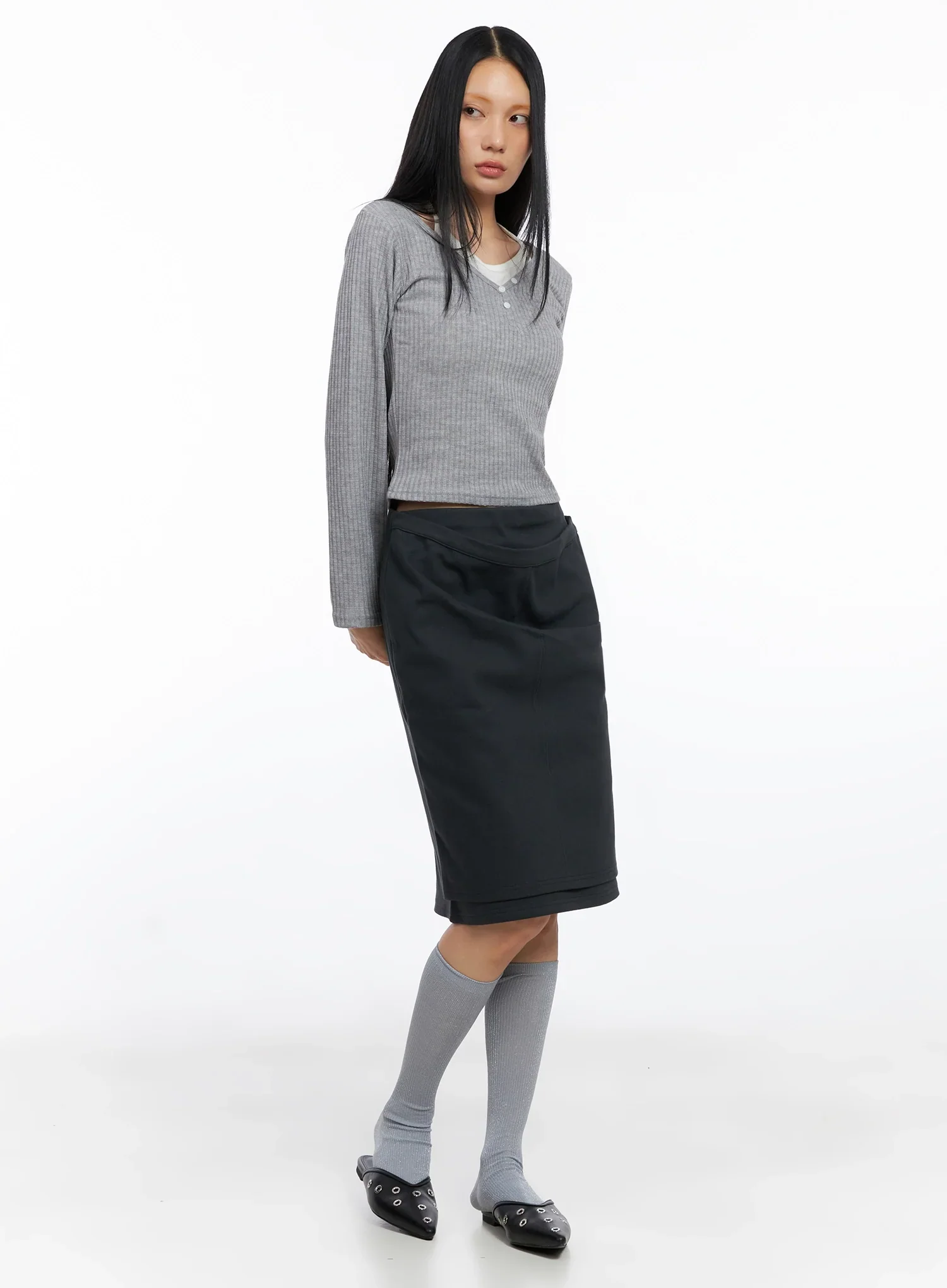 Versatile Double-Layered Midi Skirt IO517 - Image 7