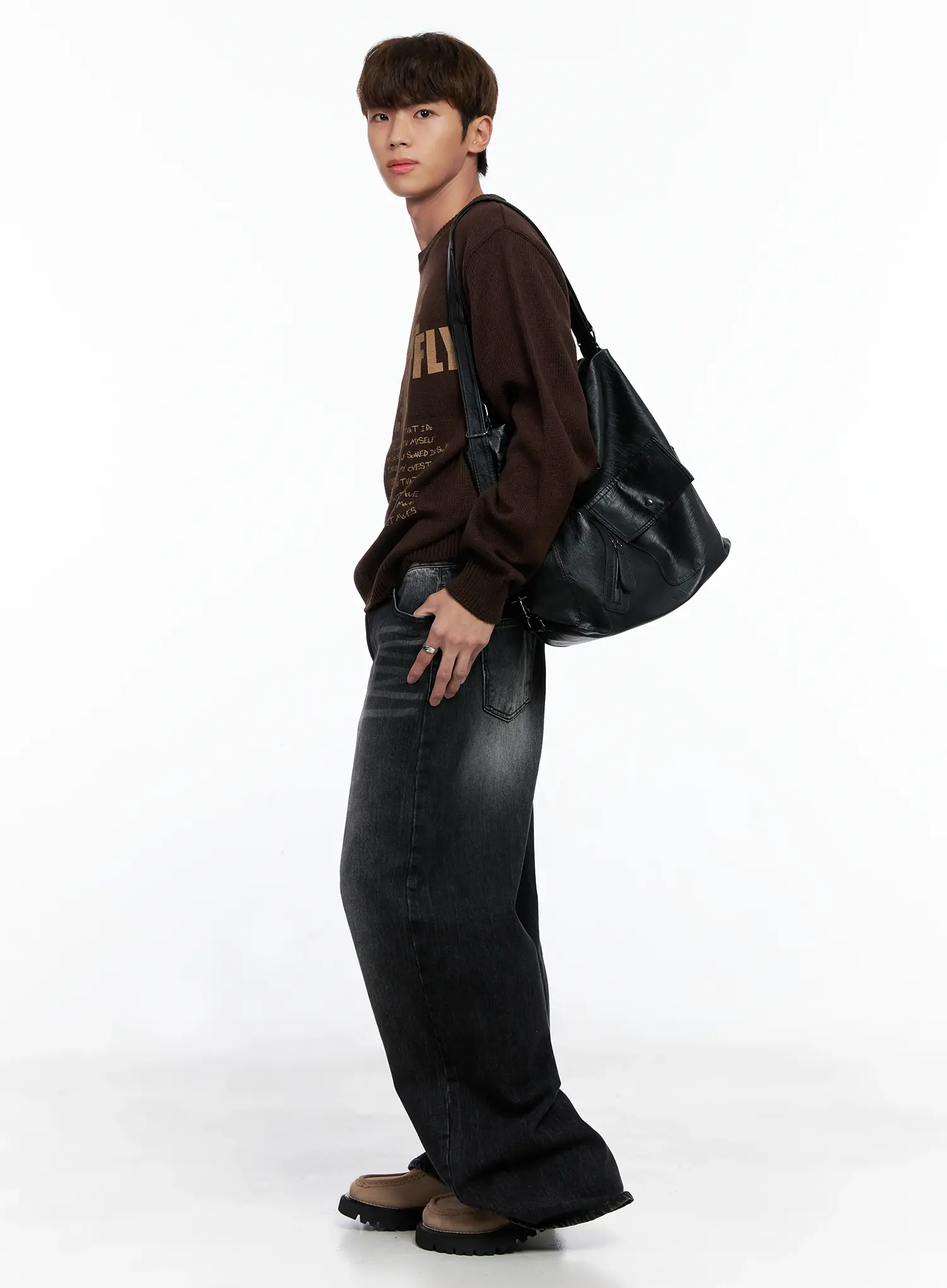 Versatile Faux Leather Shoulder Bag IO502 - Image 4