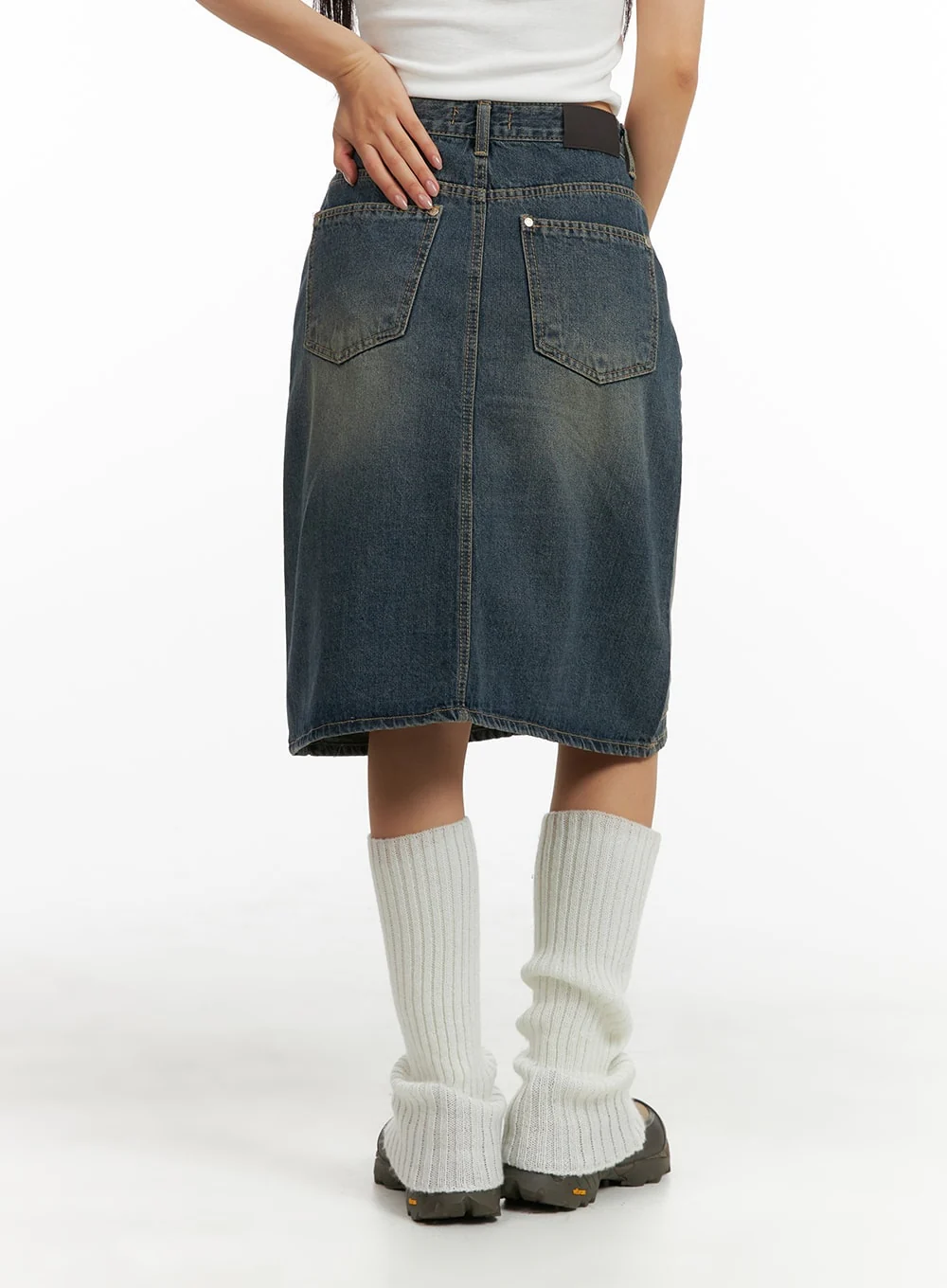 Vintage Denim Midi Skirt CM408 - Image 5
