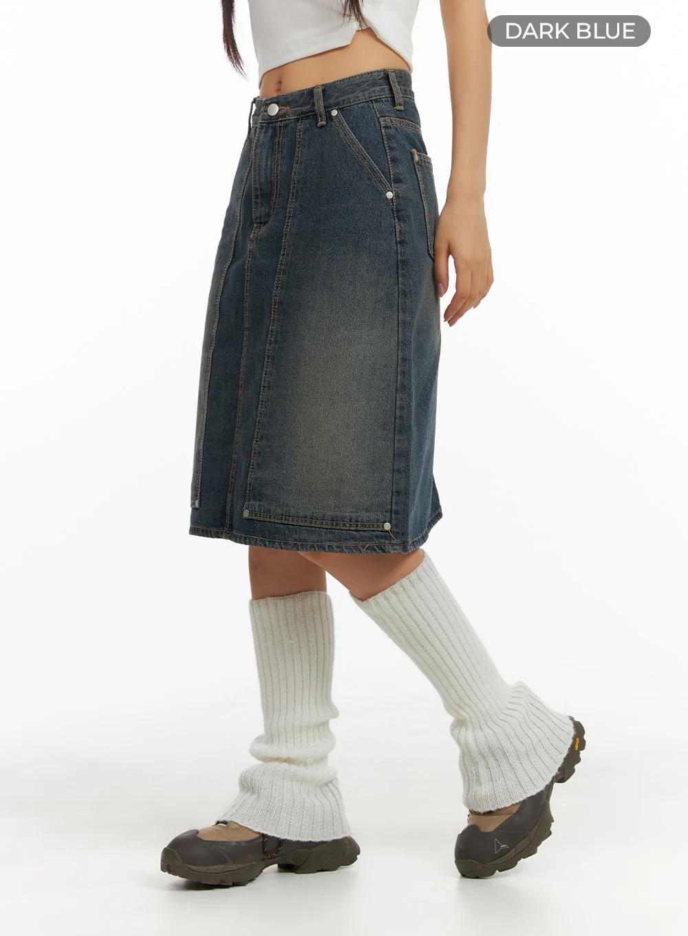 Vintage Denim Midi Skirt CM408 - Image 6