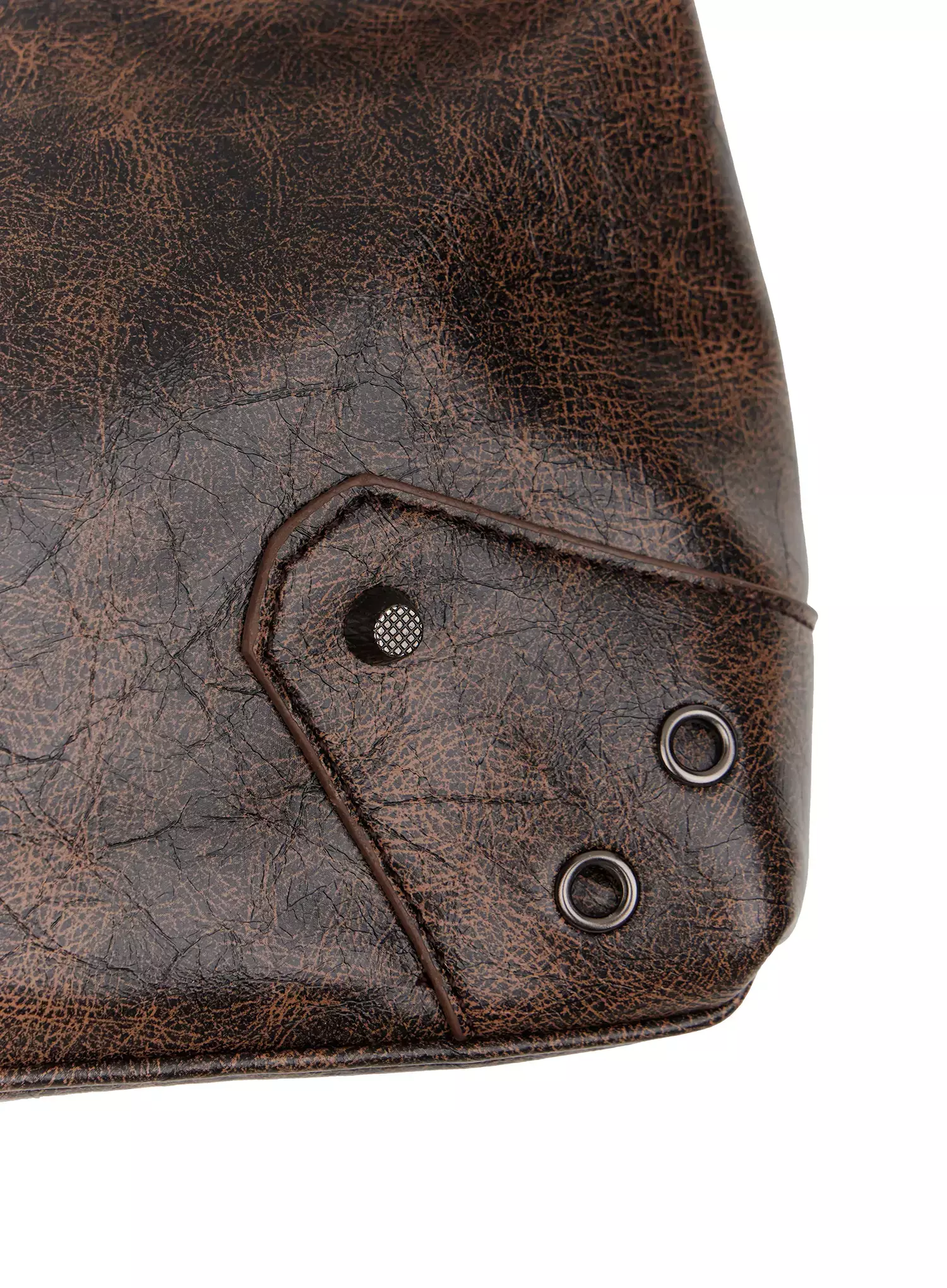 Vintage Faux Leather Rivet Shoulder Bag IM506 - Image 9