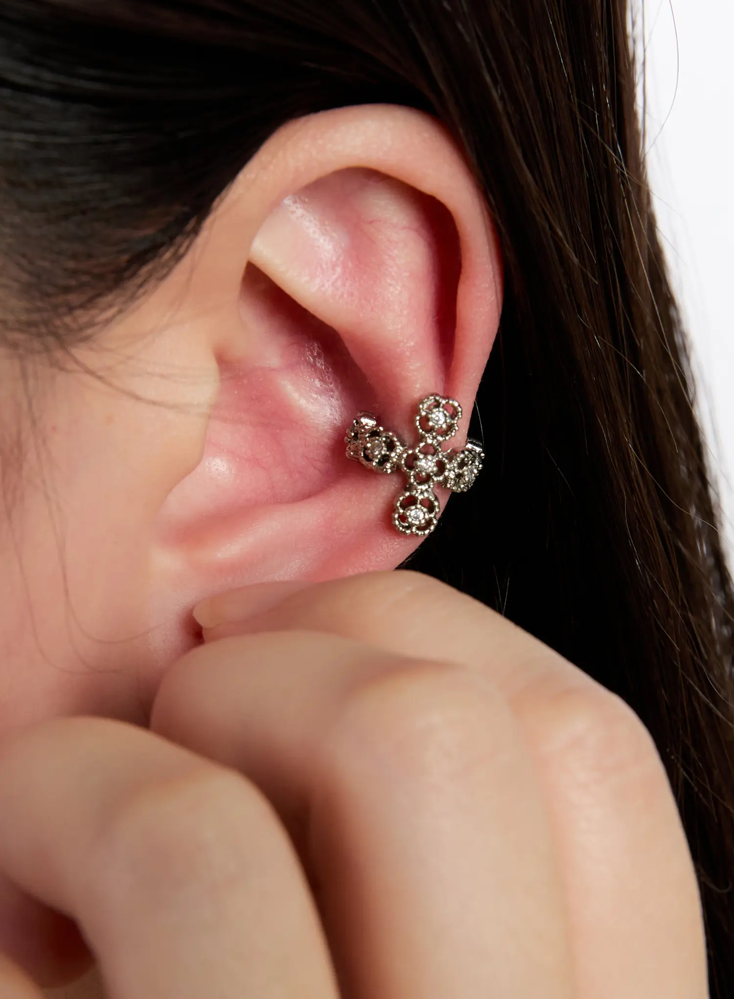 Vintage Flower Ear Cuff IN528 - Image 3