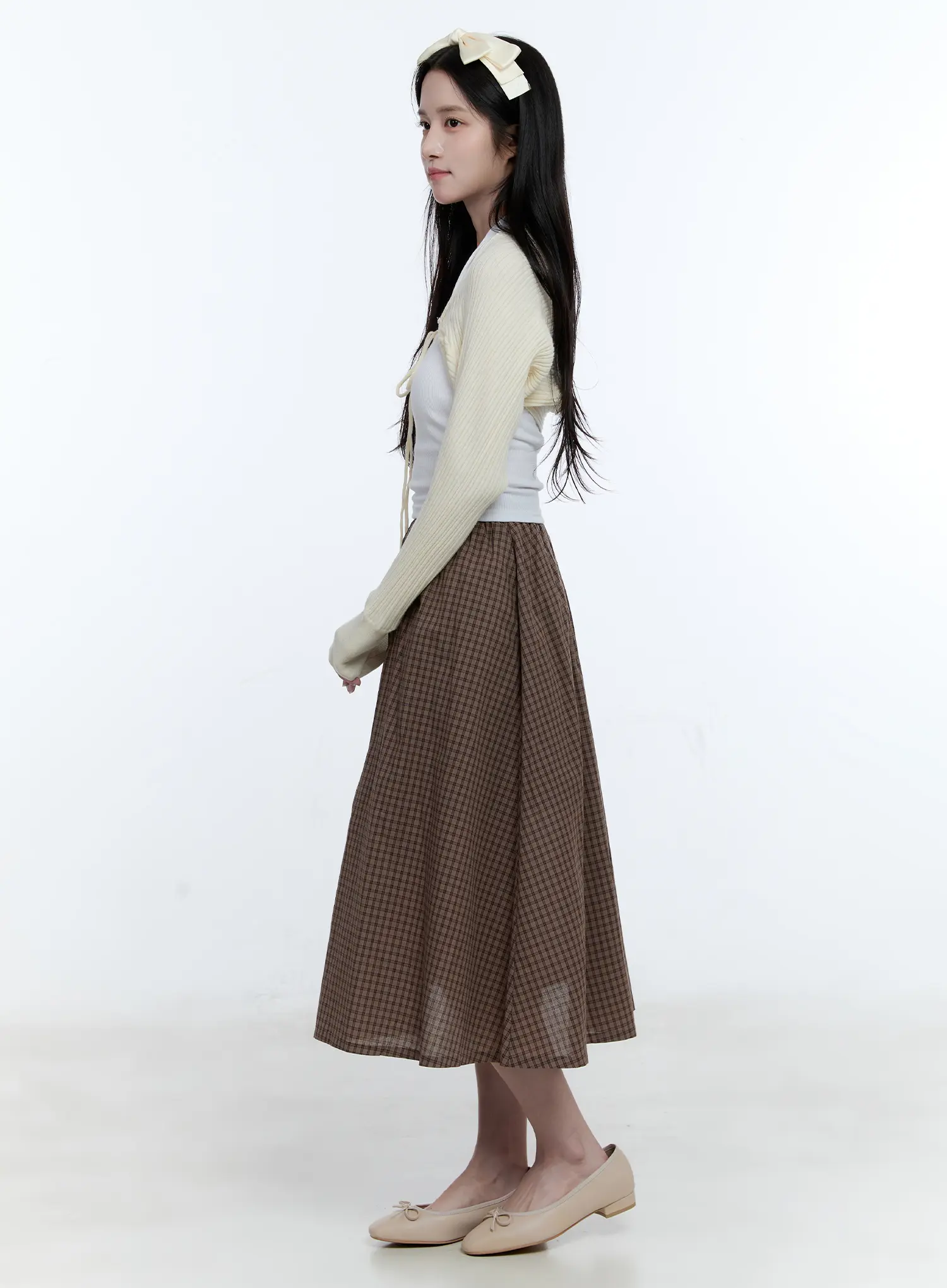 Vintage Gingham Midi Skirt CG514 - Image 3